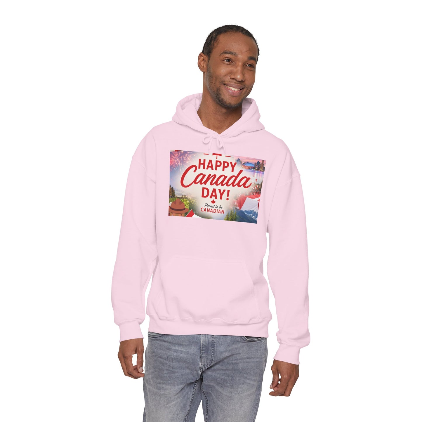 Canada Day Hoodie — "Happy Canada Day! Proud Canadian" Celebration Sweatshirt