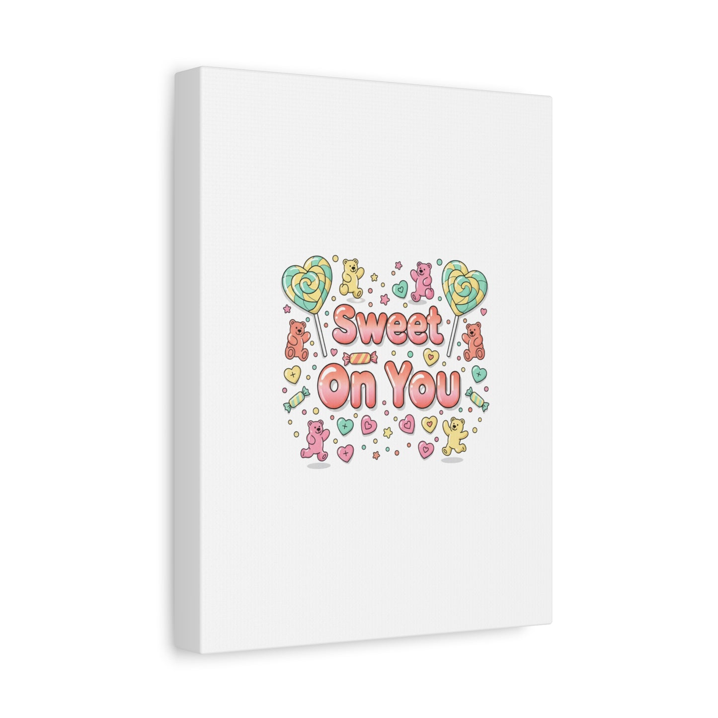Sweet On You Canvas | Valentine Candycore heart candy pattern, pastel snackcore art