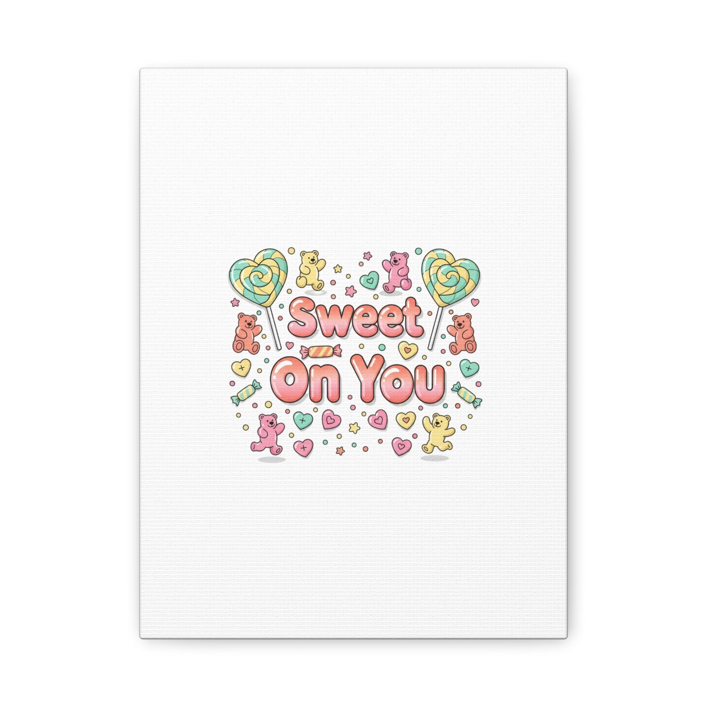 Sweet On You Canvas | Valentine Candycore heart candy pattern, pastel snackcore art