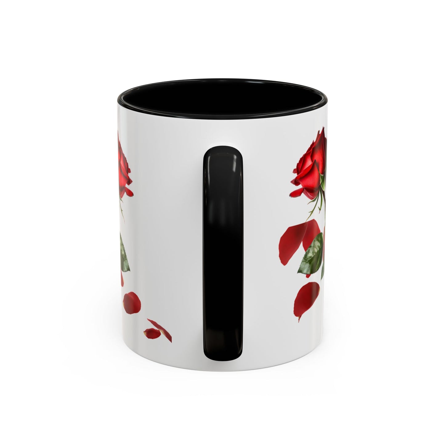 Red Rose Petals Accent Coffee Mug | 11oz 15oz