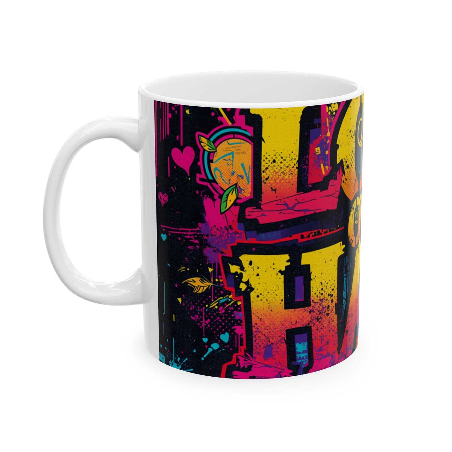 Love Over Hate Inspirational 11oz & 15oz Coffee Cup