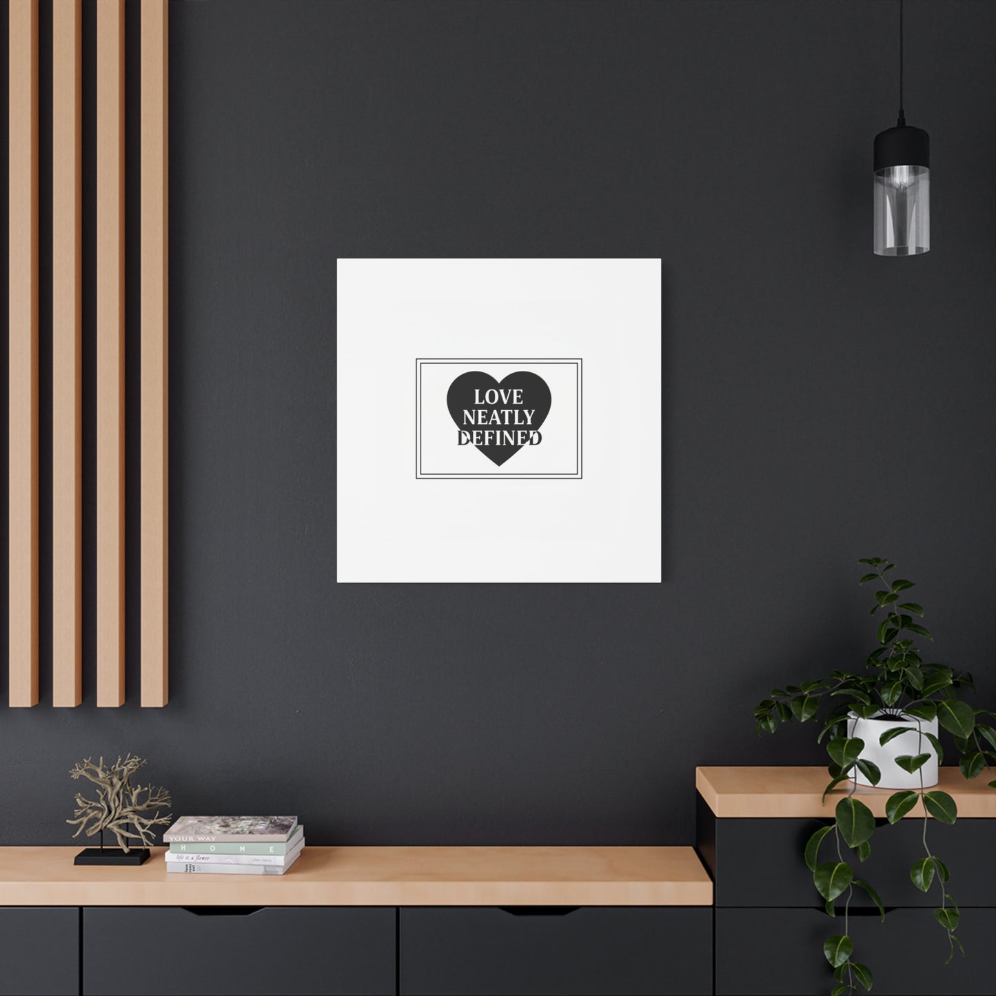Love Neatly Defined Canvas, editorial black and white love print | elegant typography poster