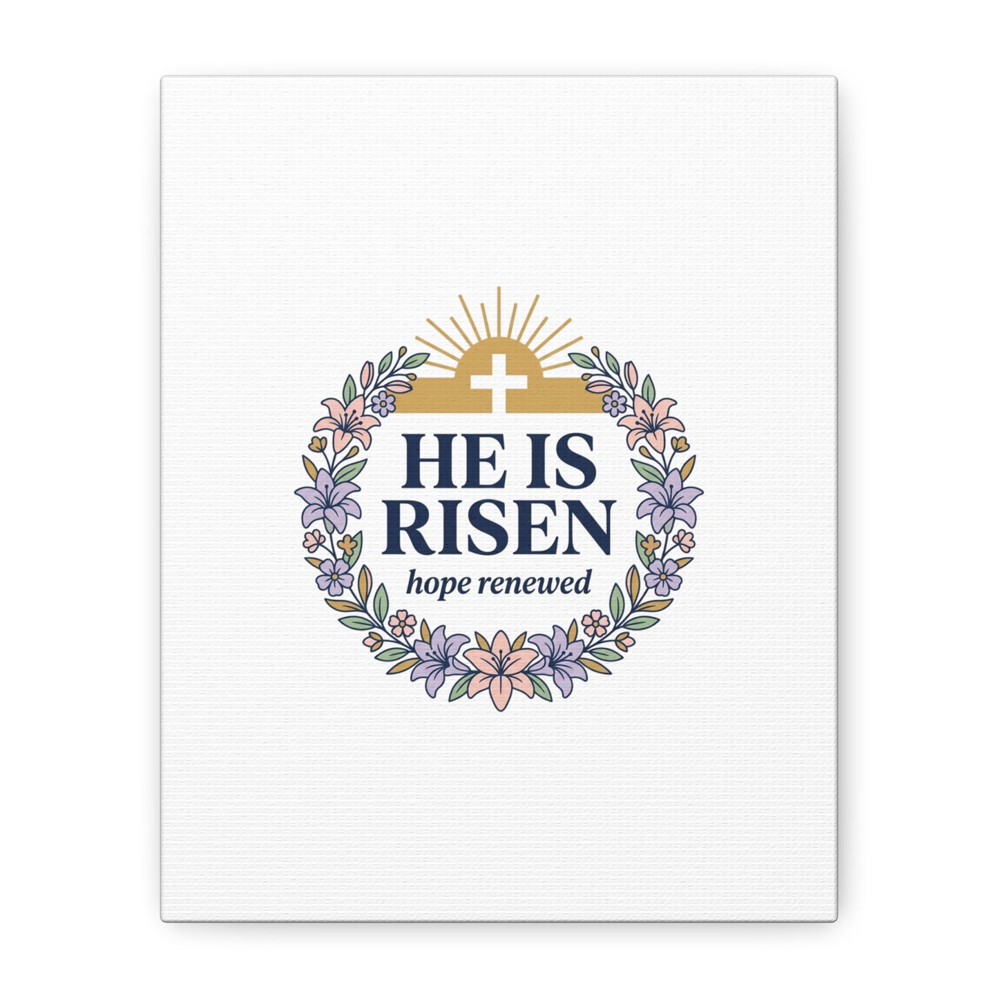 He Is Risen Canvas | Christian Easter Wall Art, Resurrection Scripture