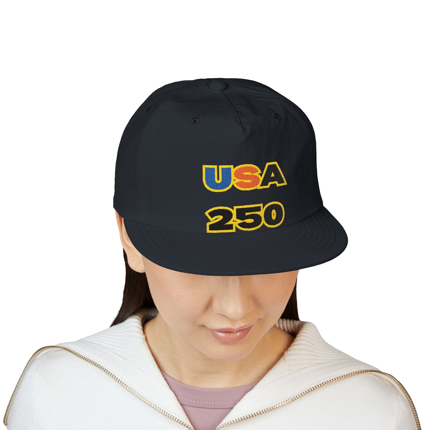 USA 250 Surf Cap | Embroidered Trucker Hat, White Snapback