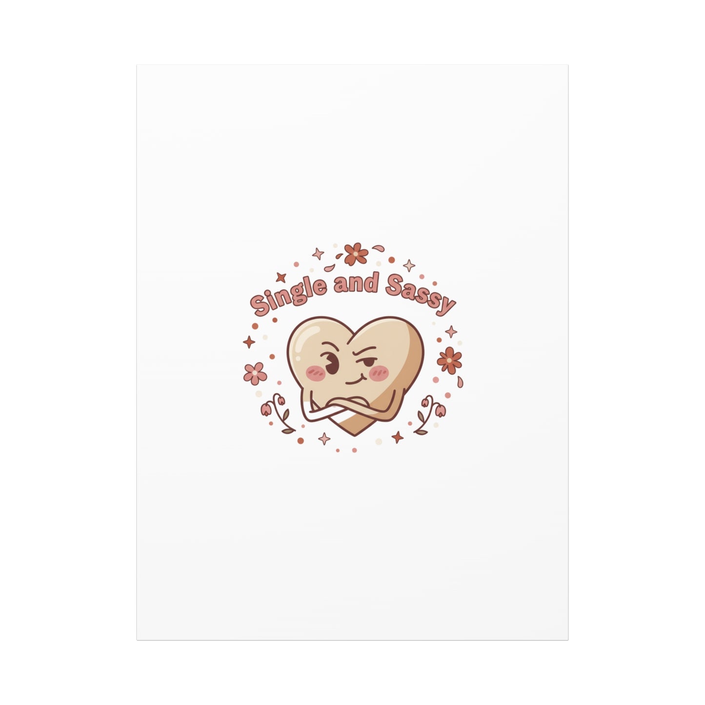 Single and Sassy Heart Canvas | Anti‑Valentine, Pastel Cynic Wall Art