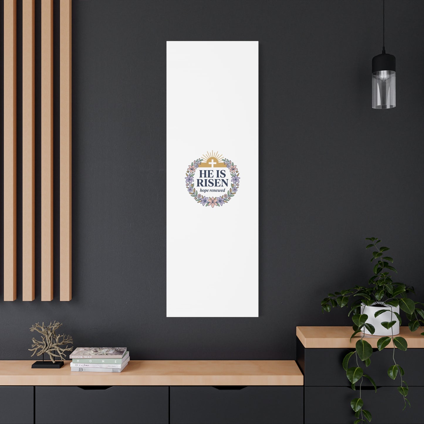 He Is Risen Canvas | Christian Easter Wall Art, Resurrection Scripture