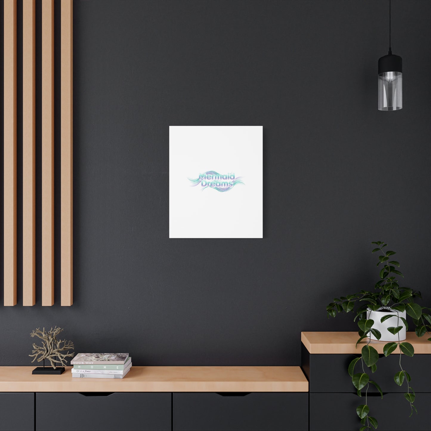 Mermaid Dreams Matte Canvas | iridescent text, pearly word accent