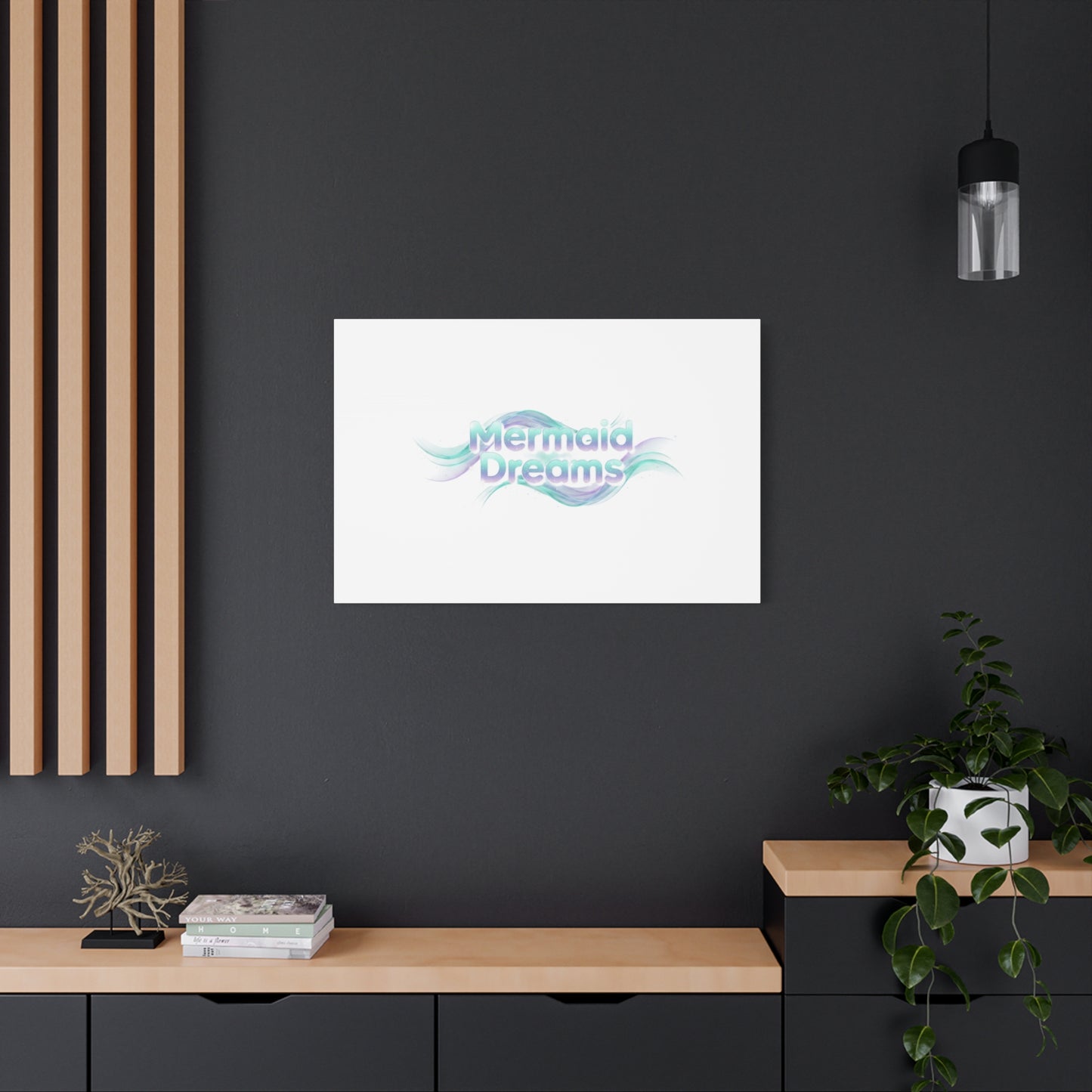 Mermaid Dreams Matte Canvas | iridescent text, pearly word accent