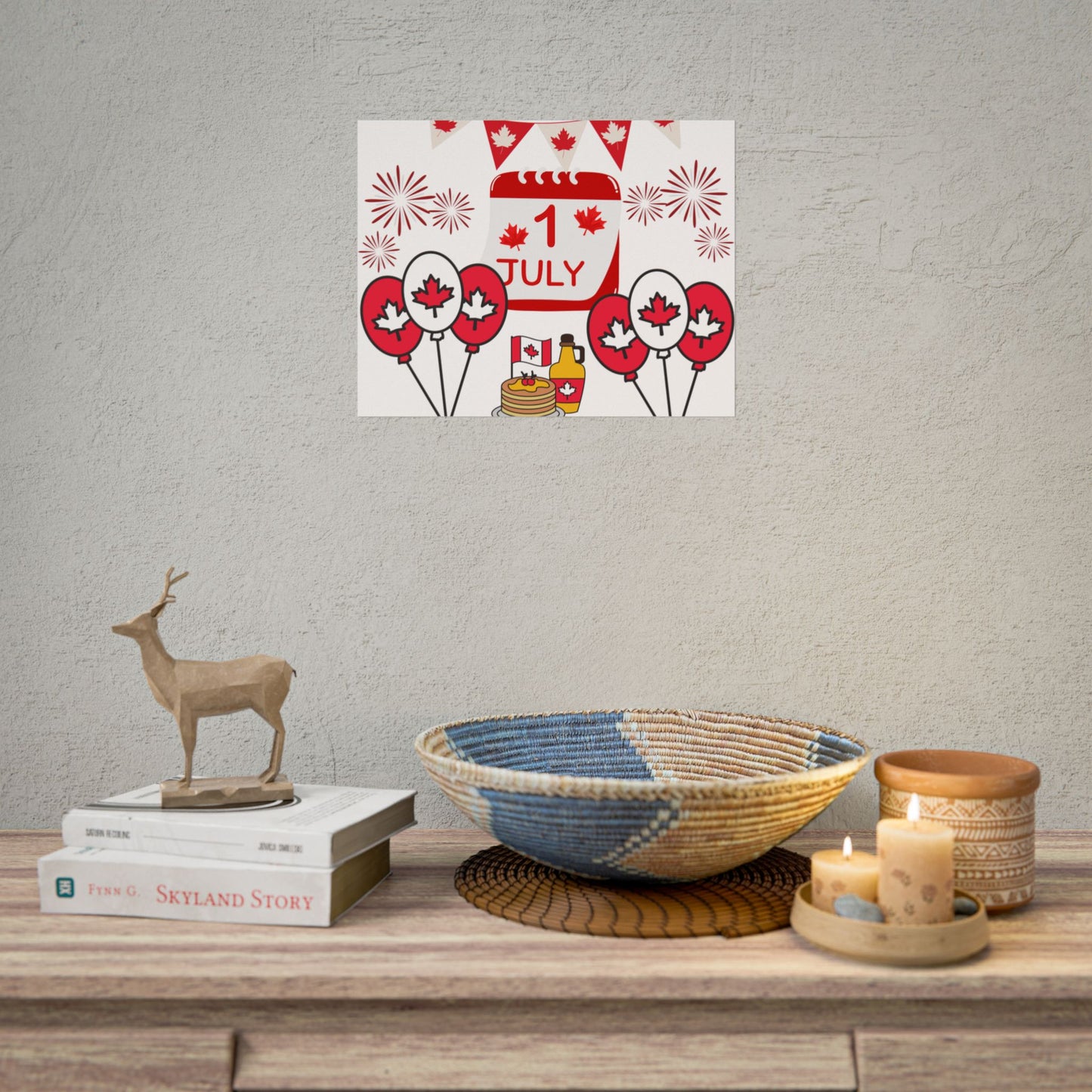 Canada Day 1 July Poster – Red Maple Leaf Celebration Print
