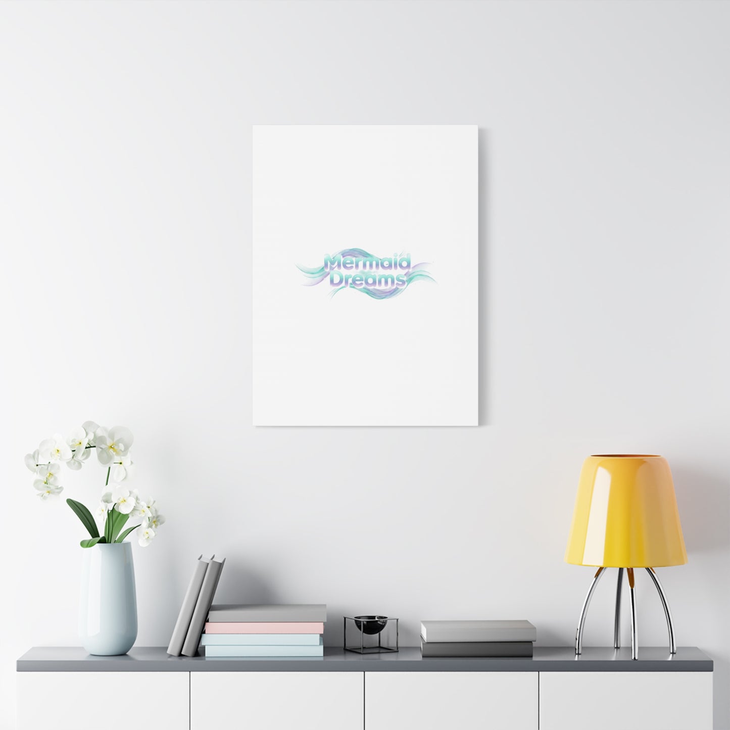 Mermaid Dreams Matte Canvas | iridescent text, pearly word accent
