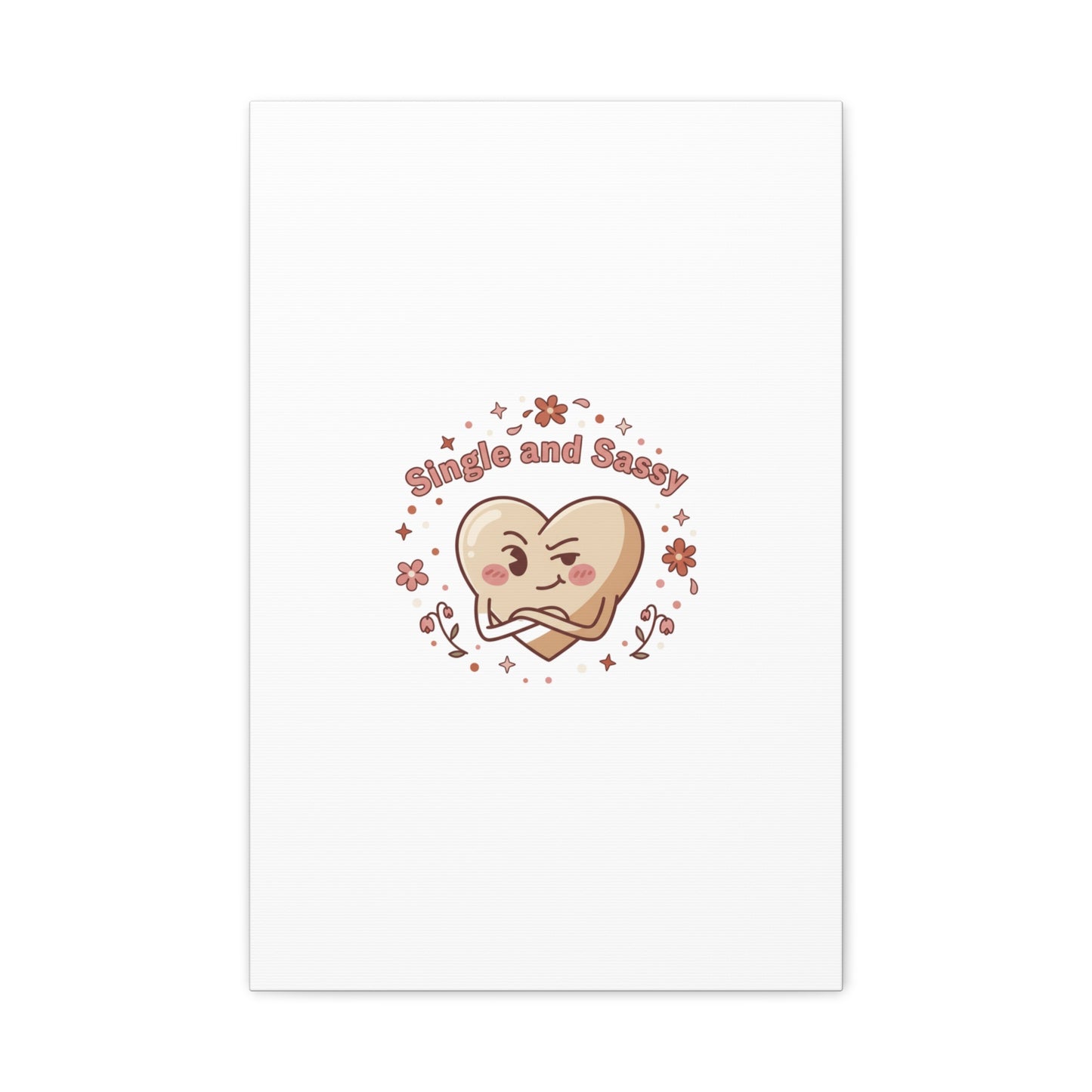 Single and Sassy Heart Canvas | Anti‑Valentine, Pastel Cynic Wall Art