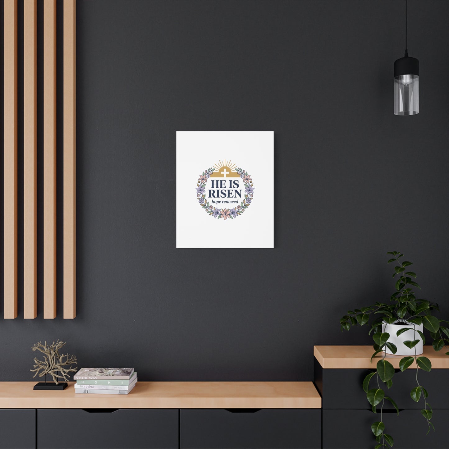 He Is Risen Canvas | Christian Easter Wall Art, Resurrection Scripture