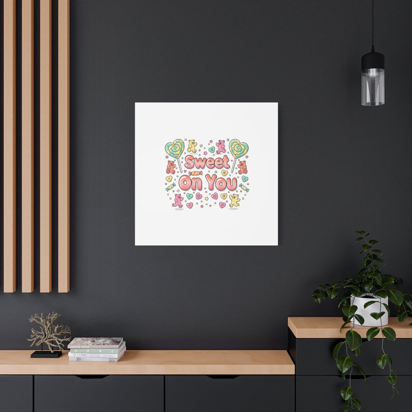 Sweet On You Canvas | Valentine Candycore heart candy pattern, pastel snackcore art
