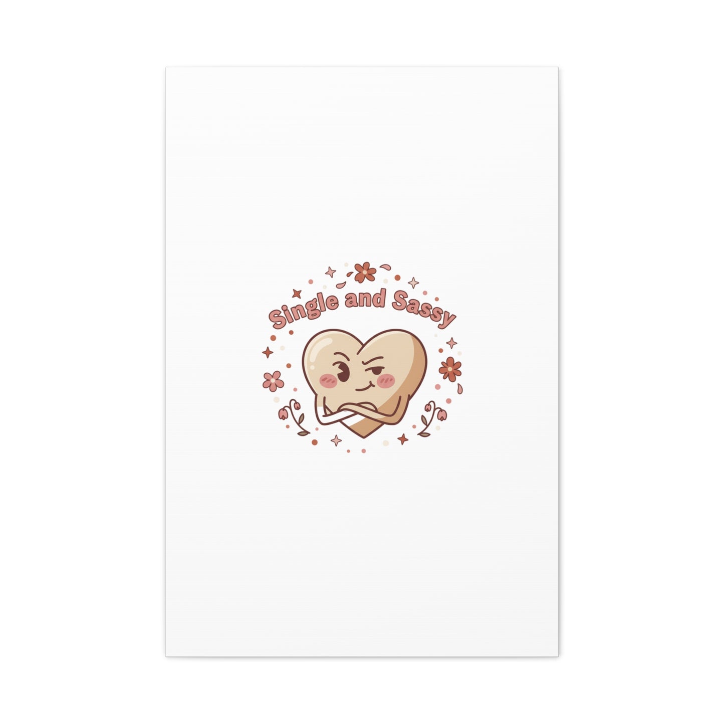 Single and Sassy Heart Canvas | Anti‑Valentine, Pastel Cynic Wall Art