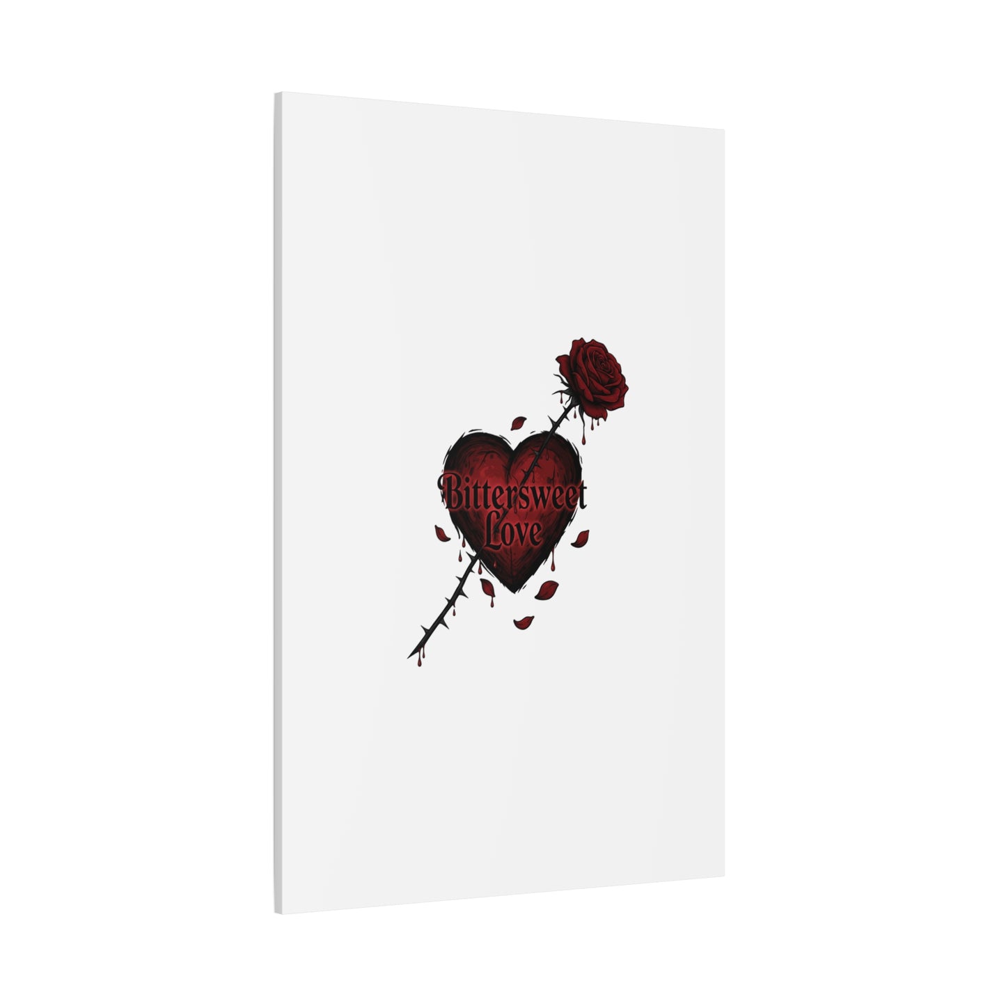 Bittersweet Love heart & thorn rose Canvas | Goth Valentine, Dark Romance Art Print