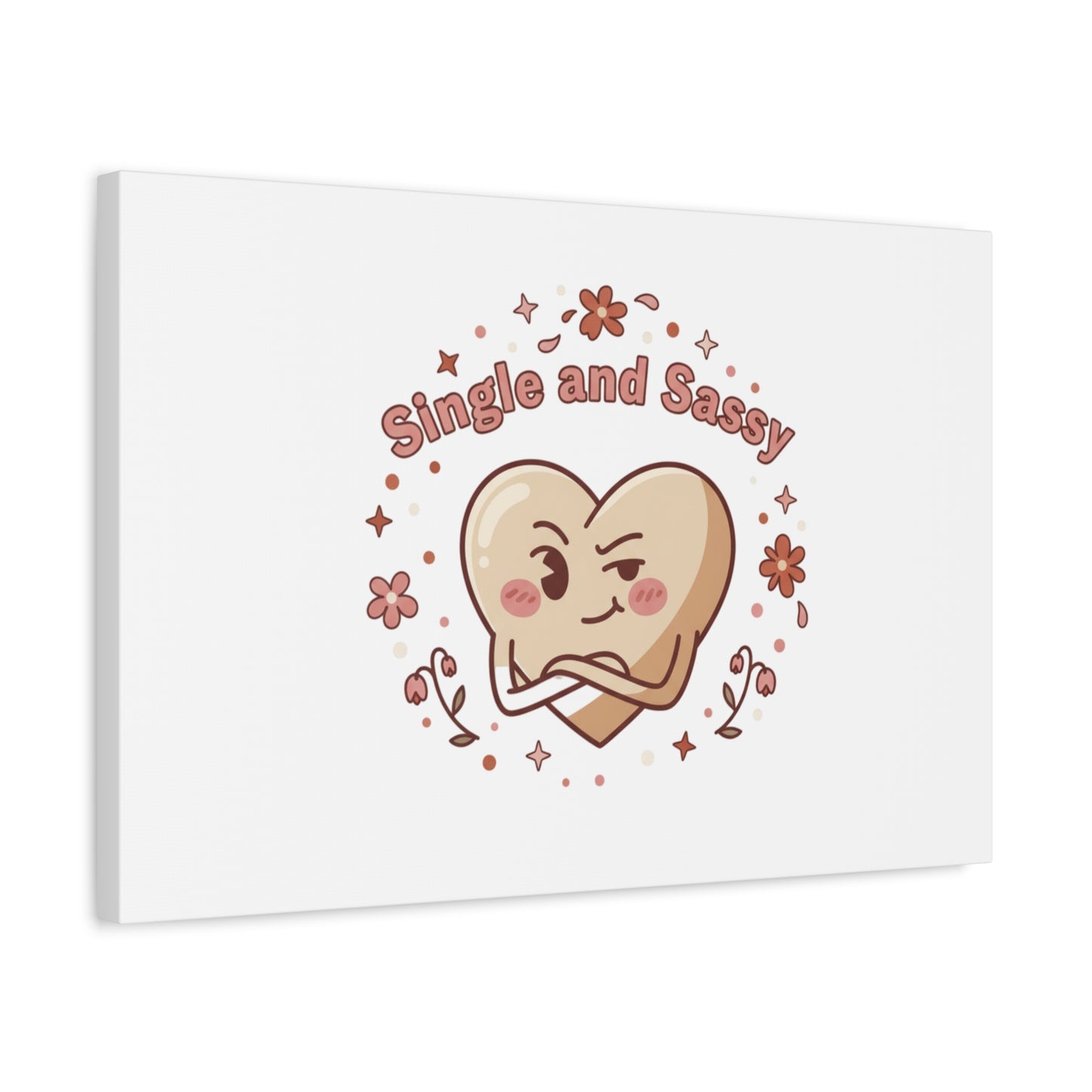 Single and Sassy Heart Canvas | Anti‑Valentine, Pastel Cynic Wall Art