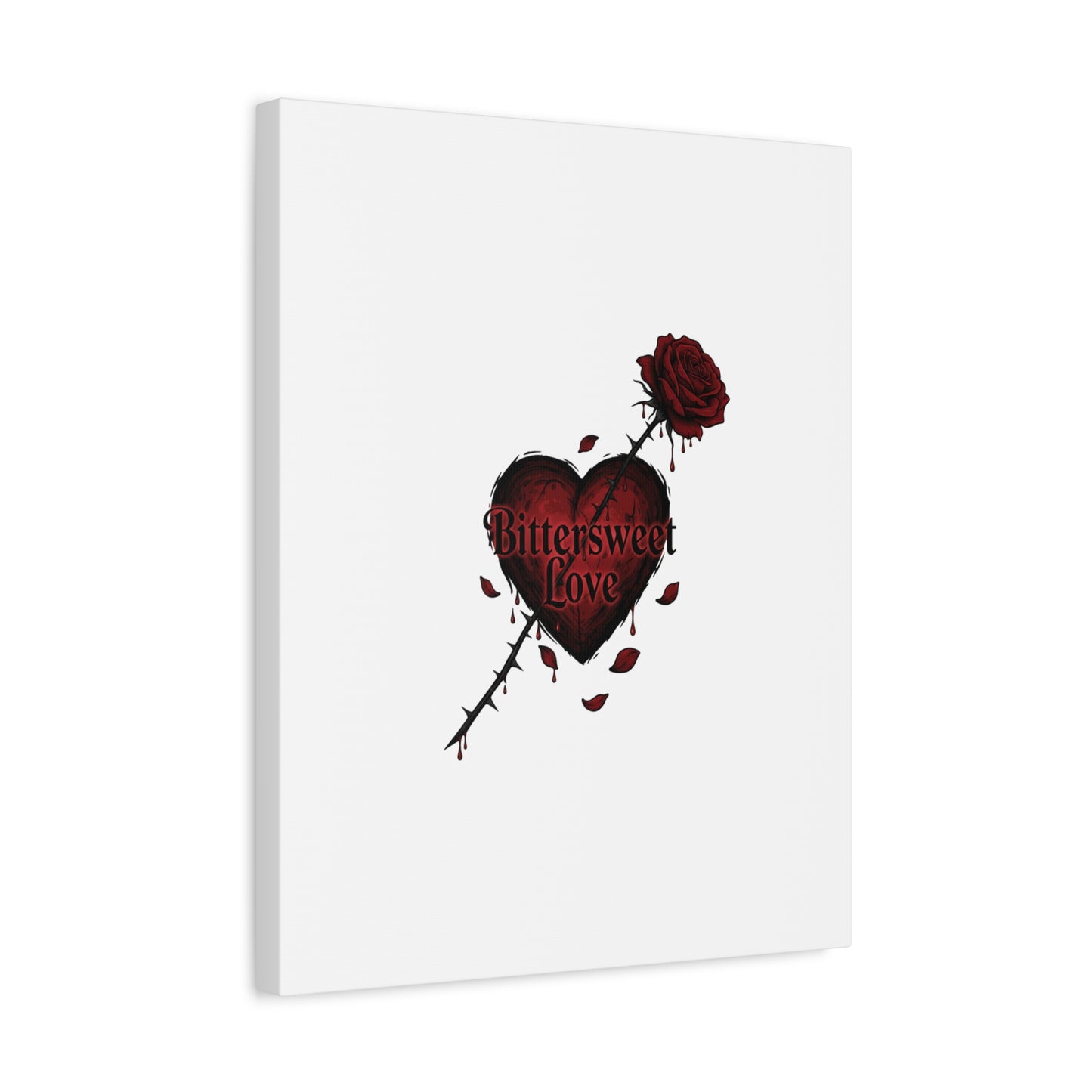 Bittersweet Love heart & thorn rose Canvas | Goth Valentine, Dark Romance Art Print