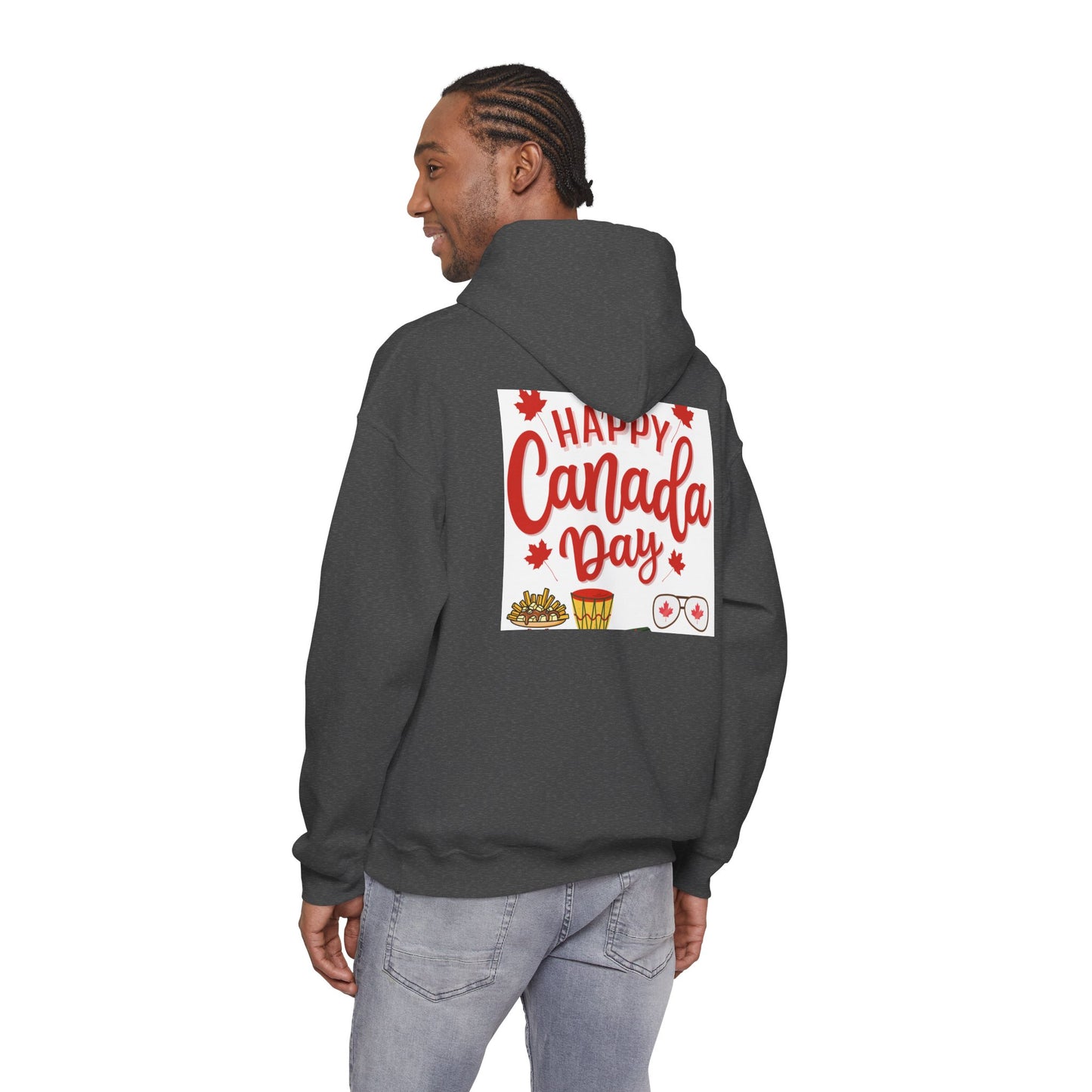Canada Day Hoodie — "Happy Canada Day! Proud Canadian" Celebration Sweatshirt