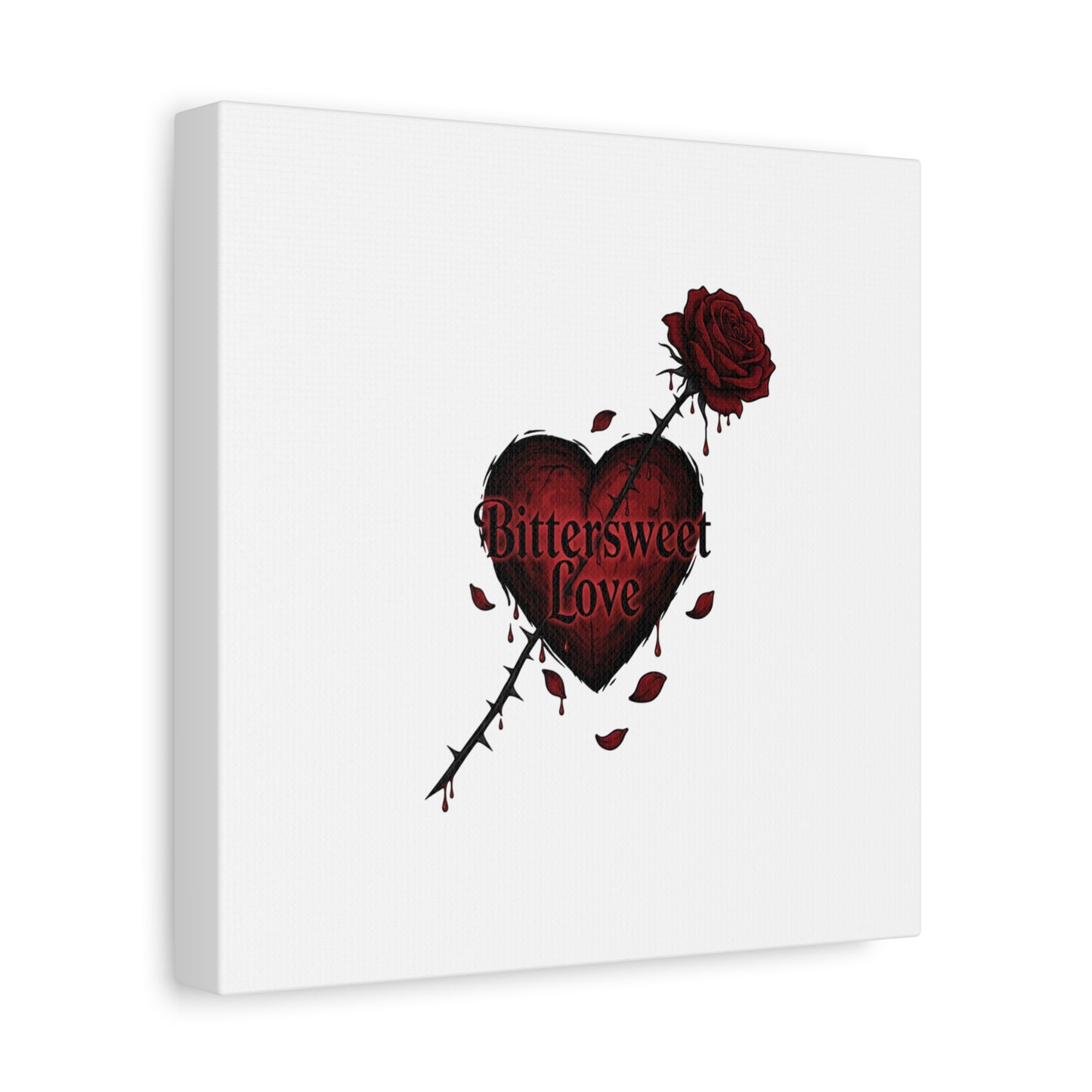 Bittersweet Love heart & thorn rose Canvas | Goth Valentine, Dark Romance Art Print