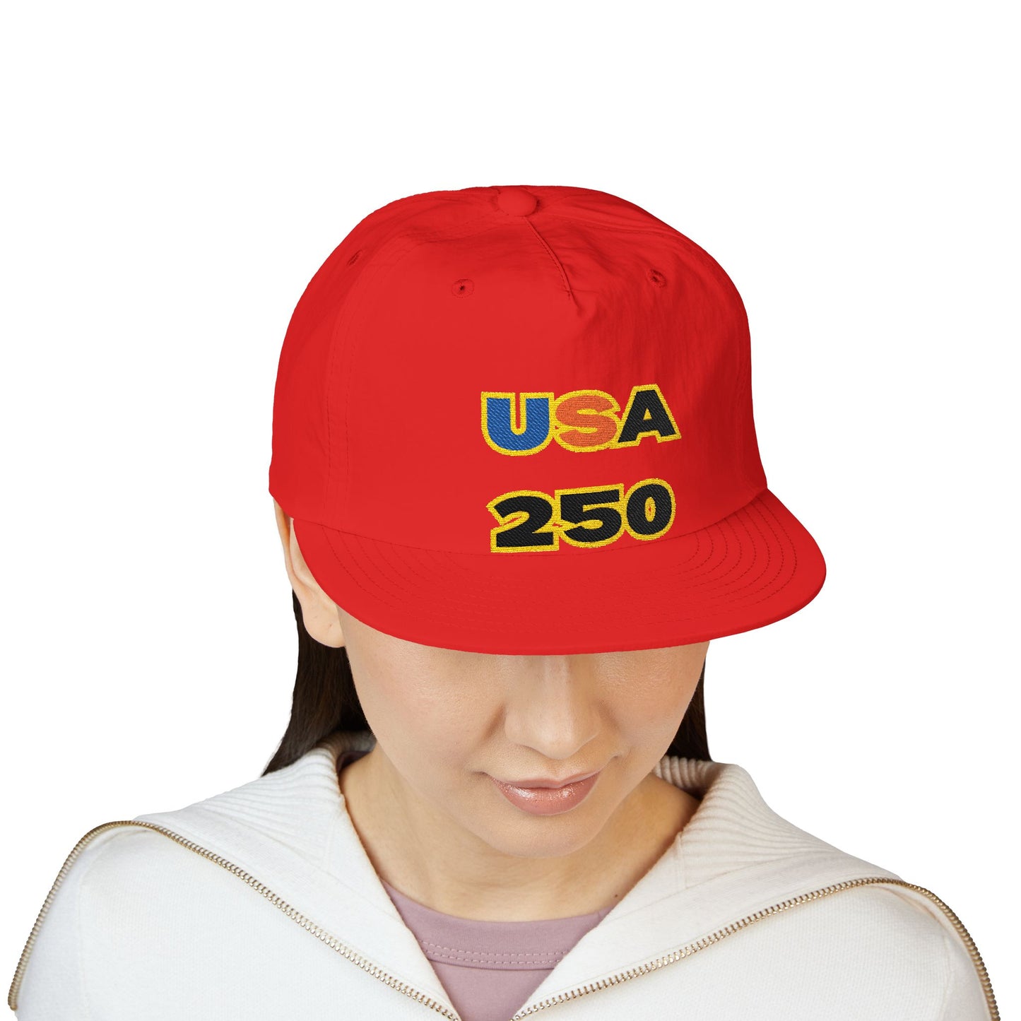 USA 250 Surf Cap | Embroidered Trucker Hat, White Snapback