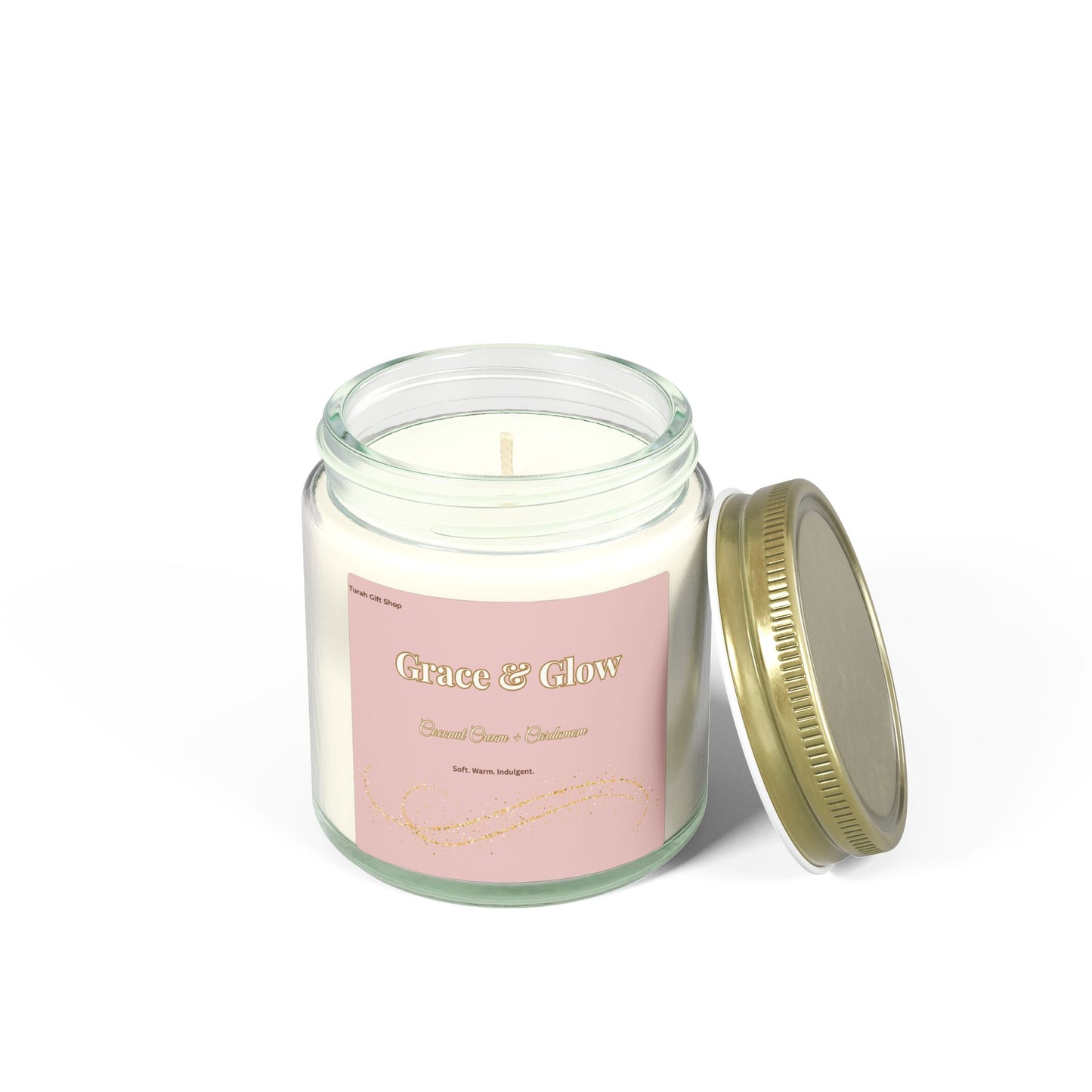 Coconut Apricot Scented Candle (4oz/9oz) – Grace & Glow Jar