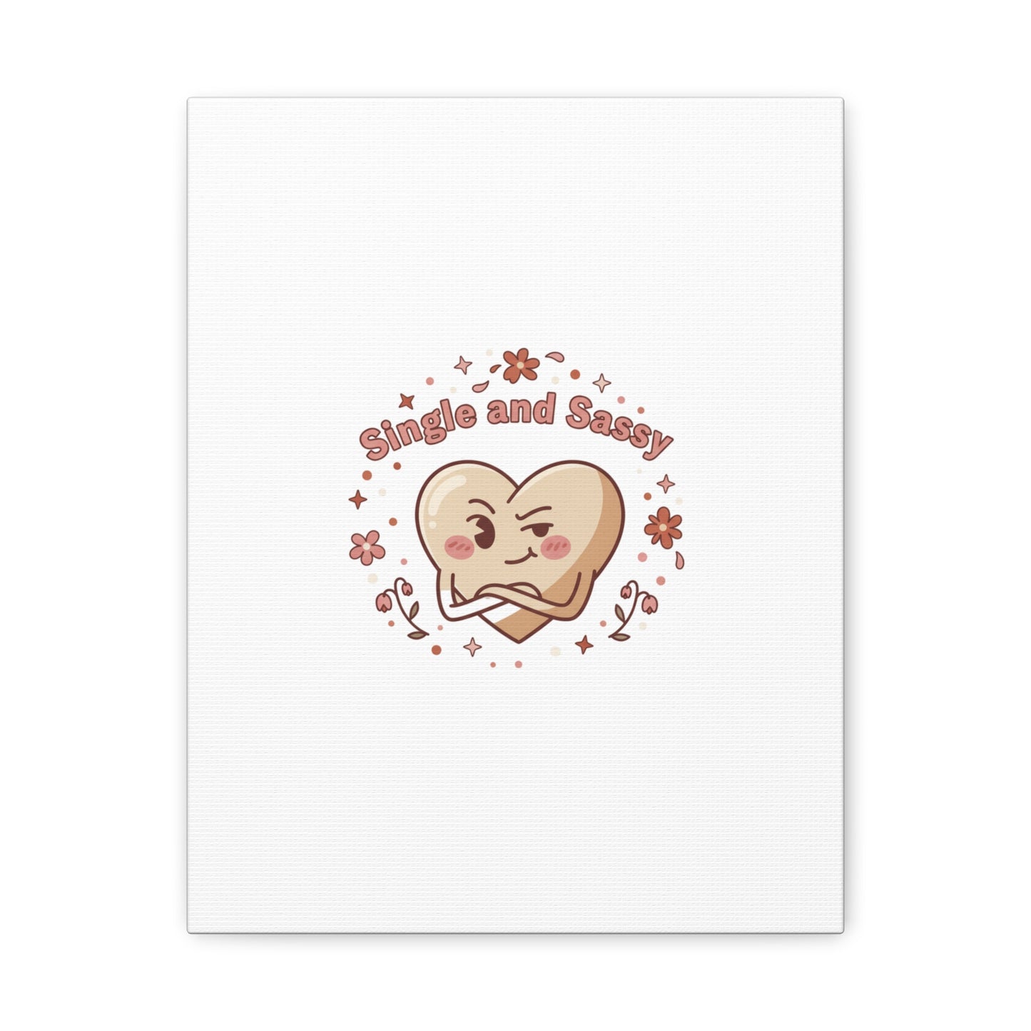 Single and Sassy Heart Canvas | Anti‑Valentine, Pastel Cynic Wall Art