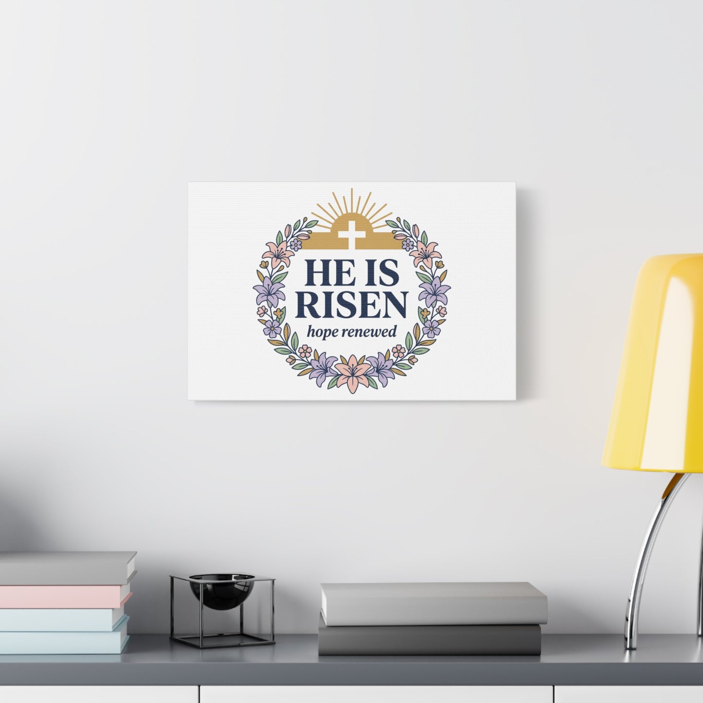 He Is Risen Canvas | Christian Easter Wall Art, Resurrection Scripture