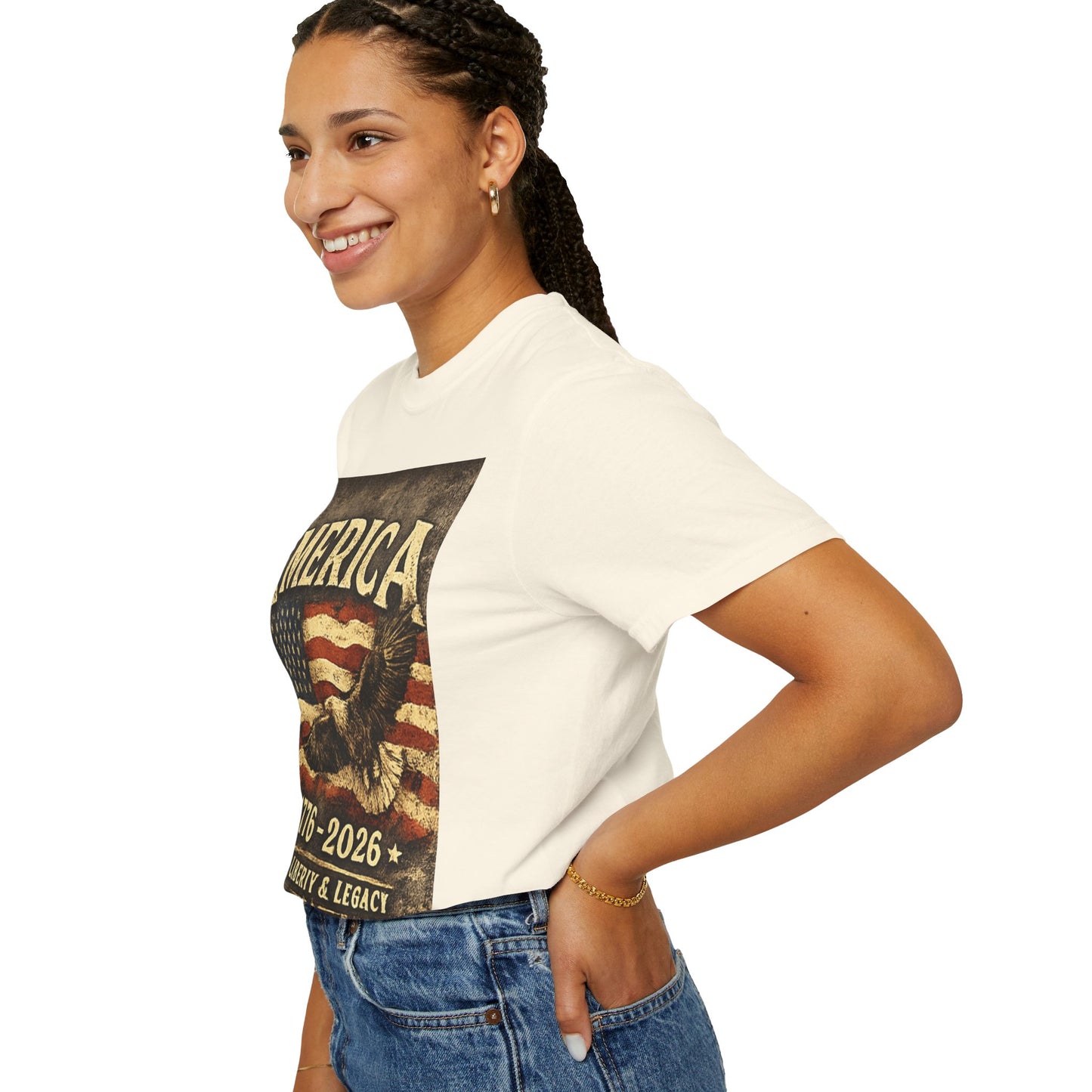 America 1776-2026 Vintage Flag Eagle T-shirt
