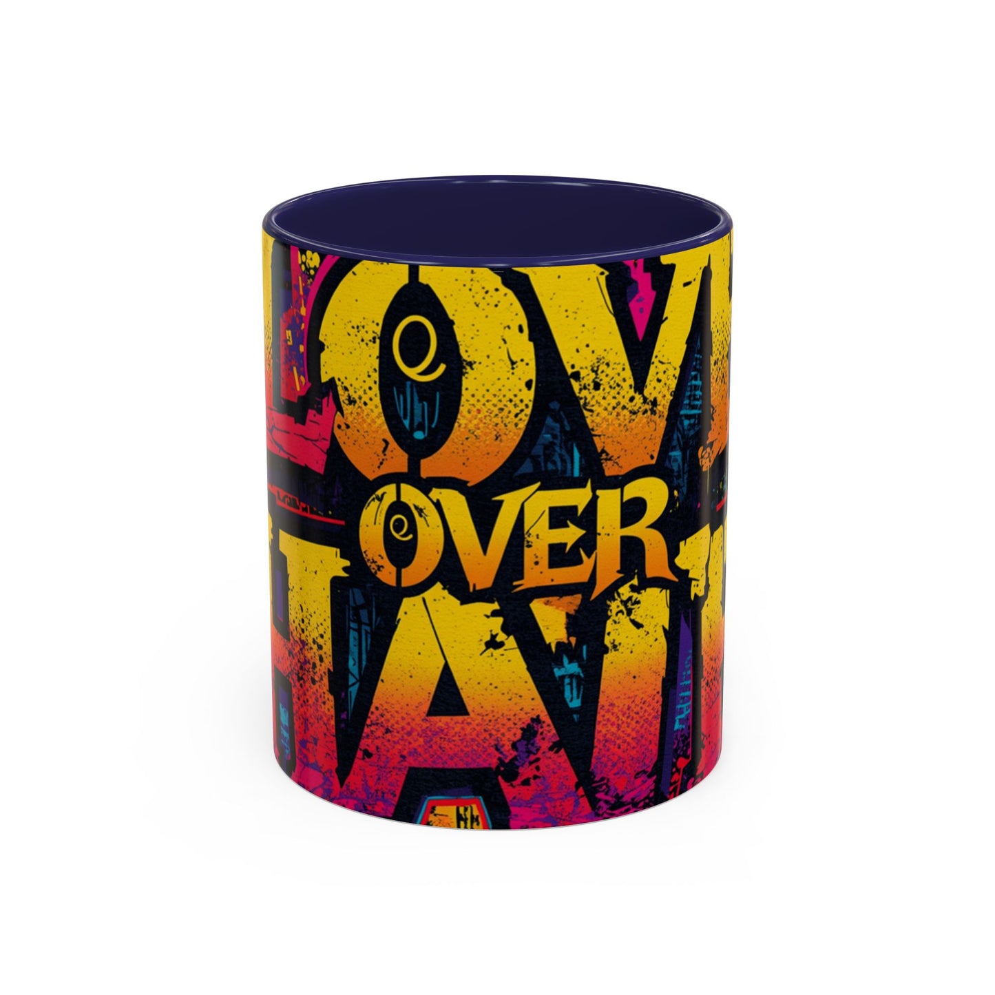 Love Over Hate Accent Coffee Mug — 11/15 oz Inspirational Ceramic Mug