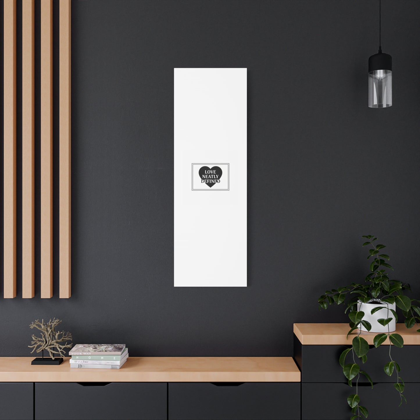 Love Neatly Defined Canvas, editorial black and white love print | elegant typography poster