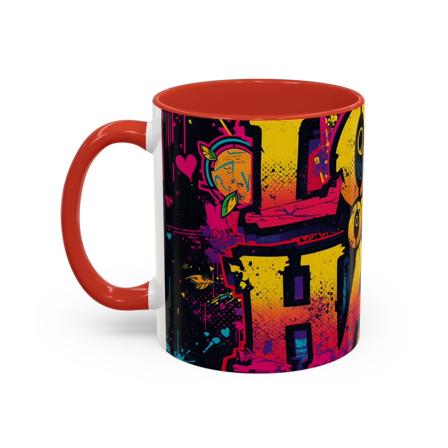 Love Over Hate Accent Coffee Mug — 11/15 oz Inspirational Ceramic Mug