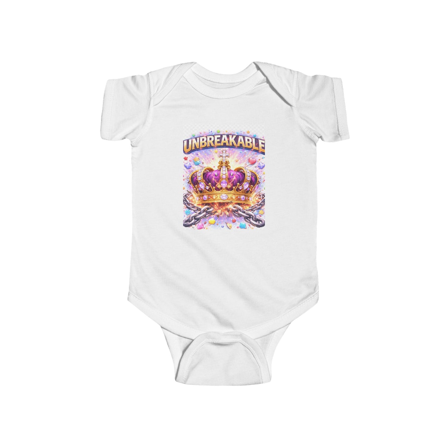 Unbreakable Crown Infant Bodysuit — Baby Onesie with Royal Crown Graphic