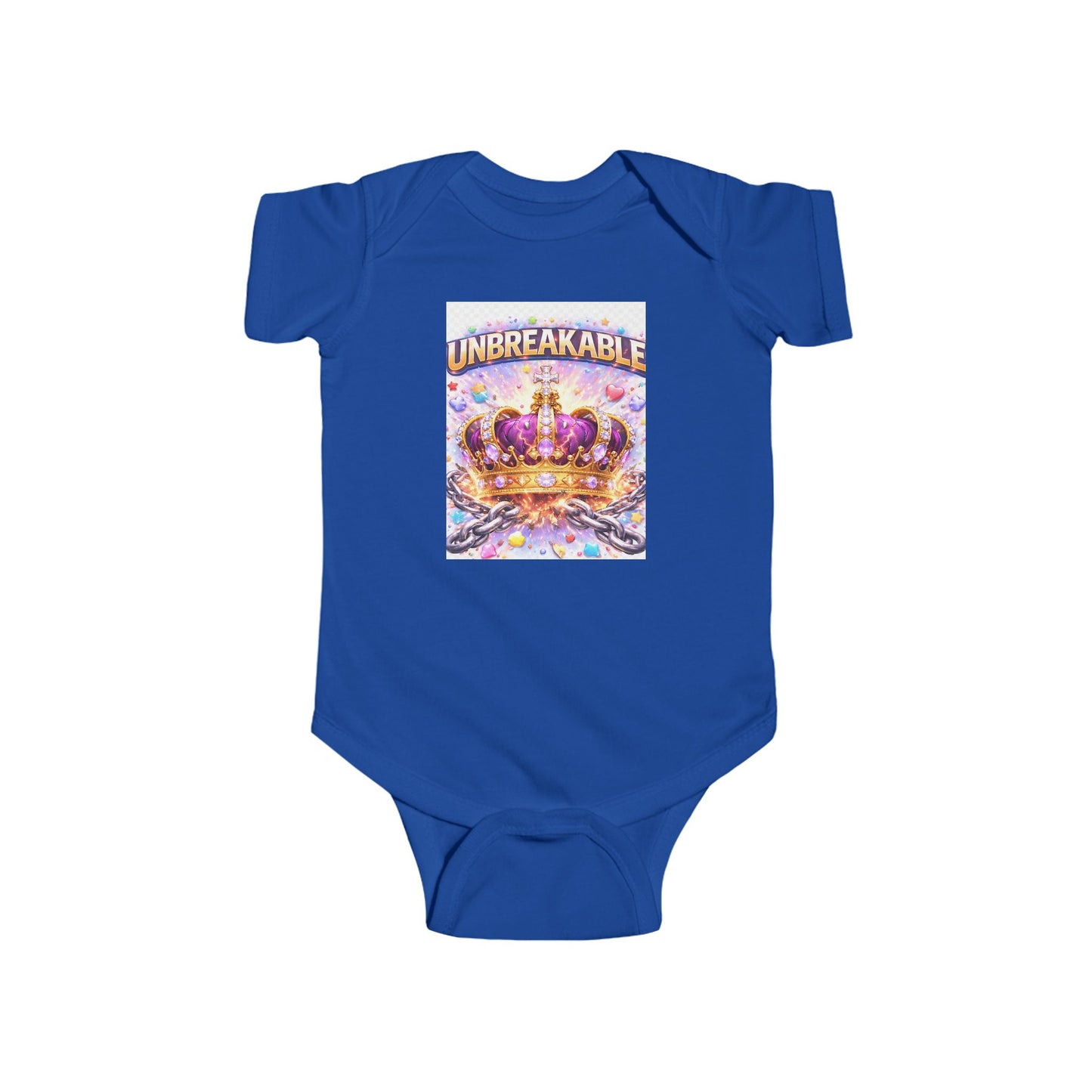 Unbreakable Crown Infant Bodysuit — Baby Onesie with Royal Crown Graphic