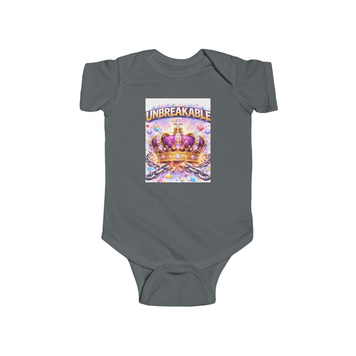 Unbreakable Crown Infant Bodysuit — Baby Onesie with Royal Crown Graphic