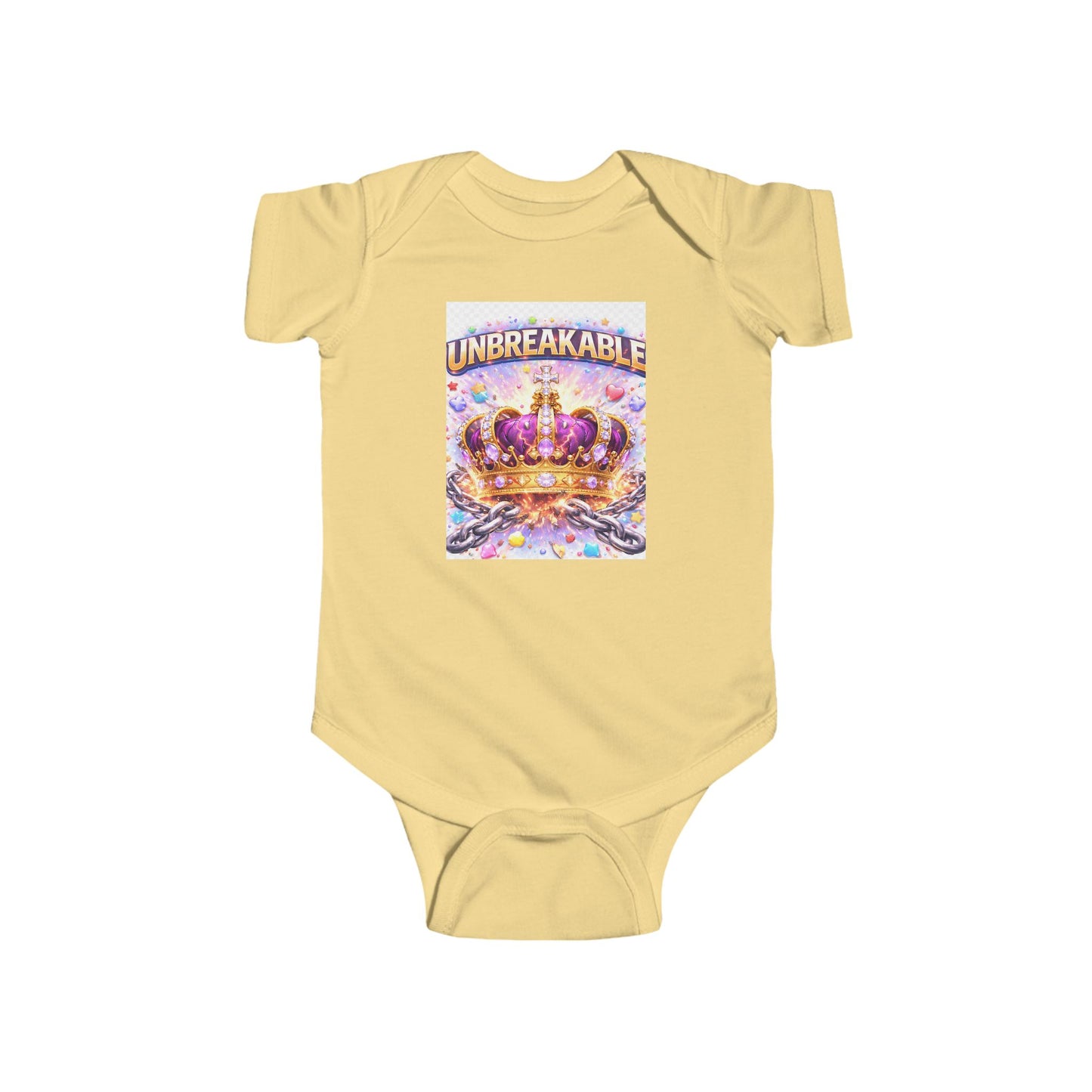 Unbreakable Crown Infant Bodysuit — Baby Onesie with Royal Crown Graphic