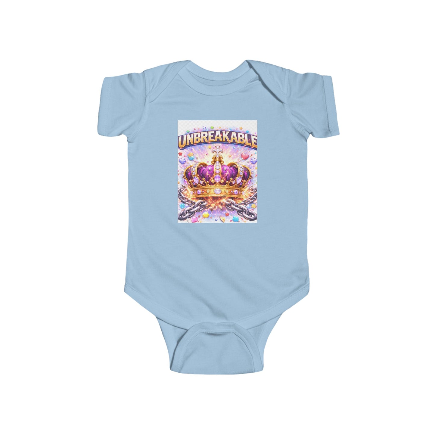 Unbreakable Crown Infant Bodysuit — Baby Onesie with Royal Crown Graphic