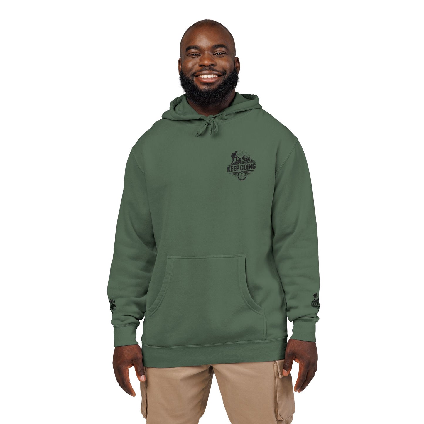 Keep Going Hoodie | Motivational Text Pigment-Dyed Hoodie