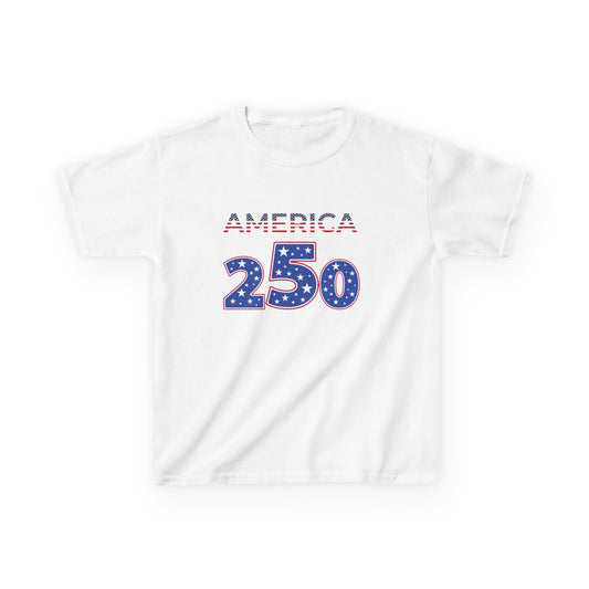 America 250 Kids Tee | Patriotic Fireworks Fourth of July Shirt