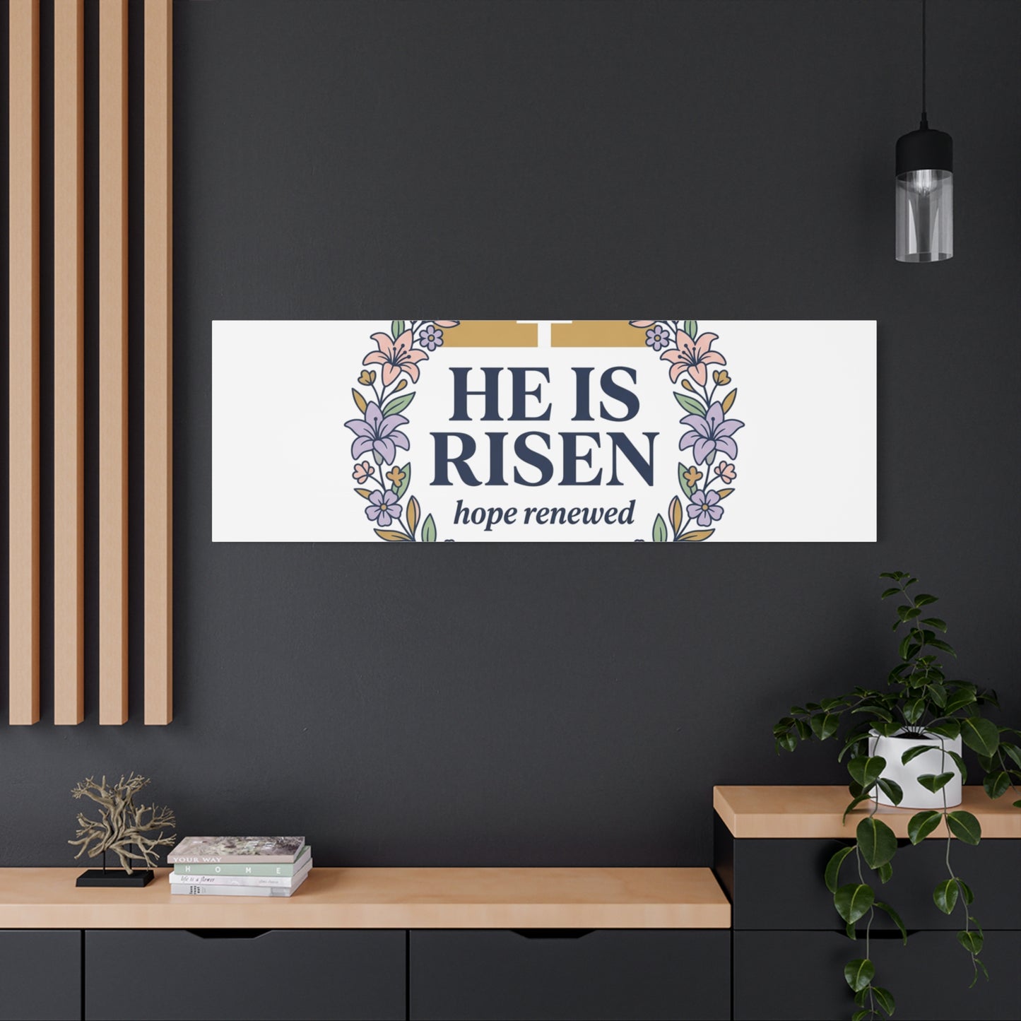 He Is Risen Canvas | Christian Easter Wall Art, Resurrection Scripture