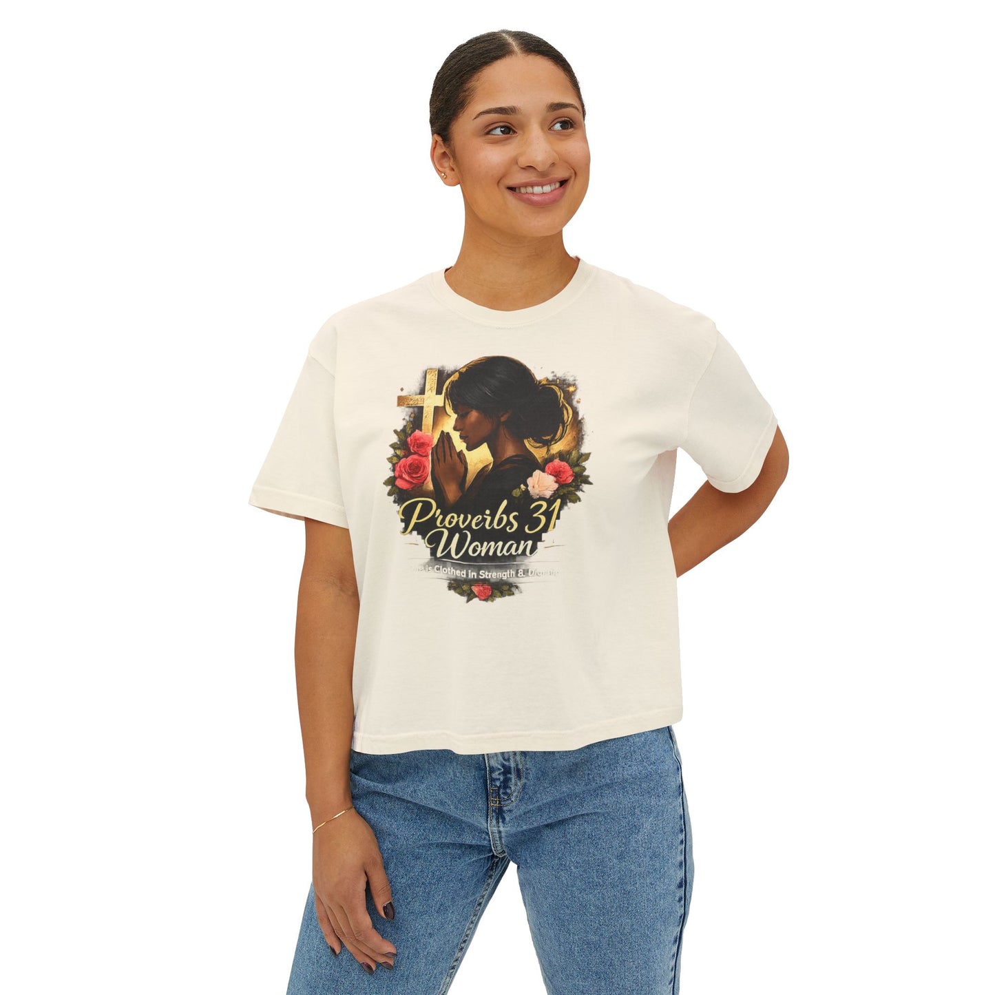 Proverbs 31 Woman Tee Christian Inspirational Women's Boxy T-Shirt