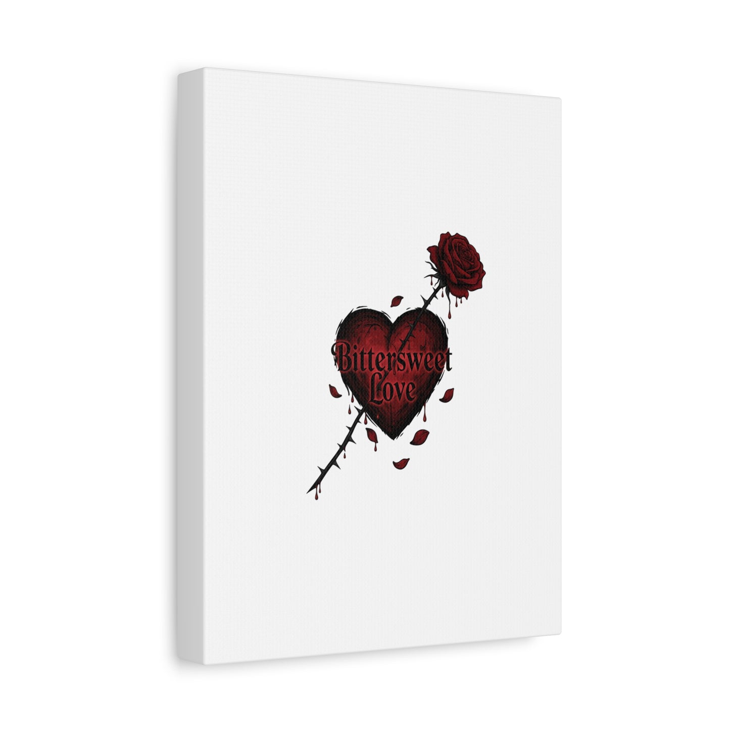 Bittersweet Love heart & thorn rose Canvas | Goth Valentine, Dark Romance Art Print