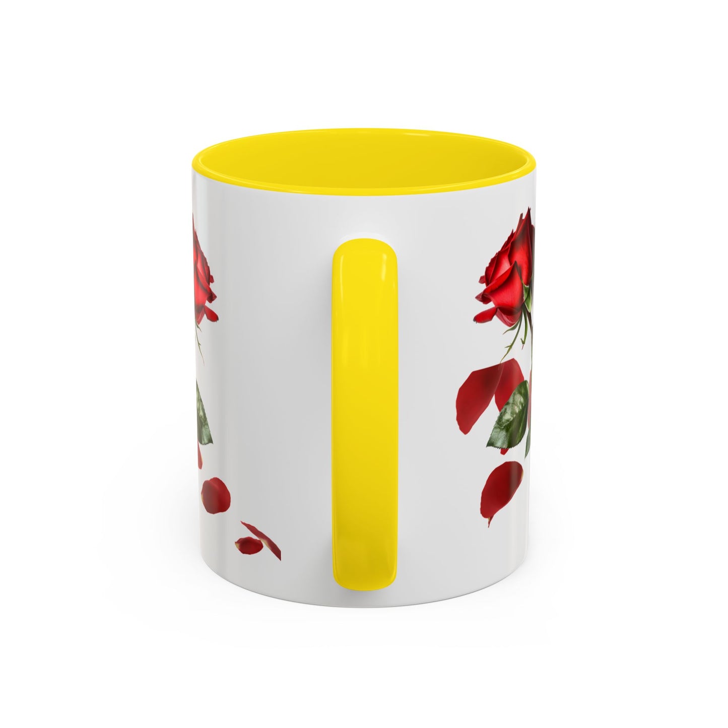 Red Rose Petals Accent Coffee Mug | 11oz 15oz