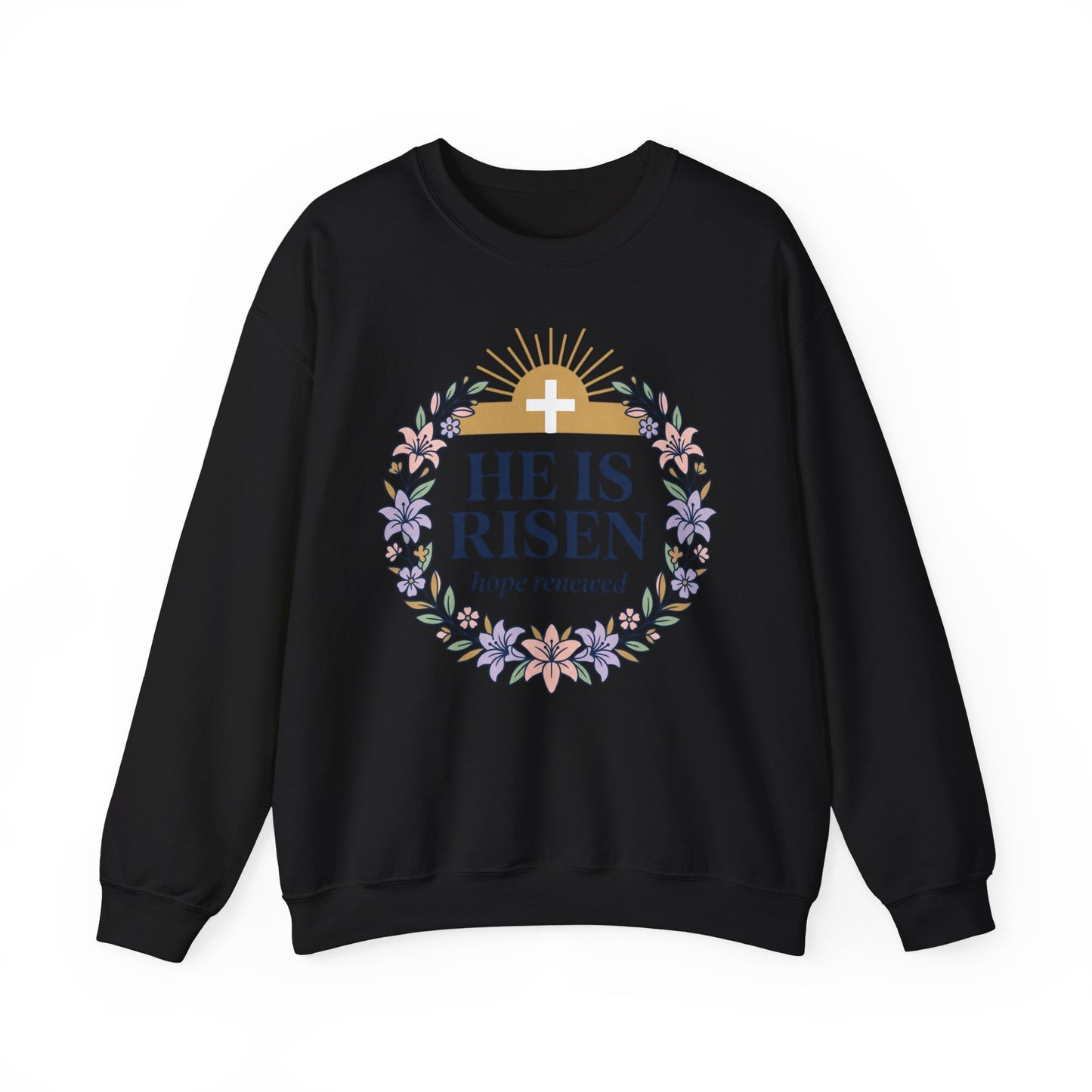 He Is Risen wreath sweatshirt | Christian Easter sweatshirt, resurrection shirt