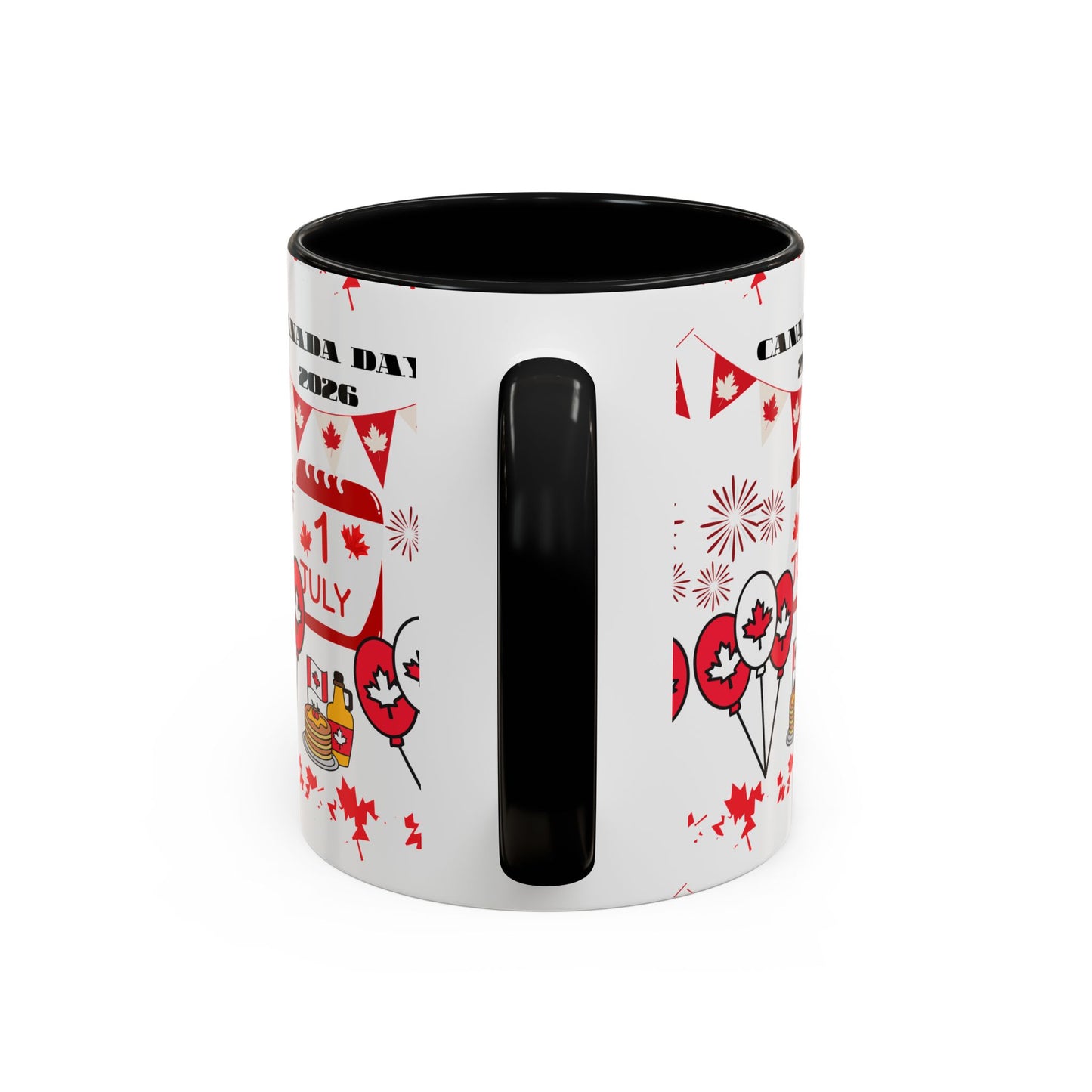Canada Day Coffee Mug - 1 July 2026 Red Maple Balloon Accent Mug