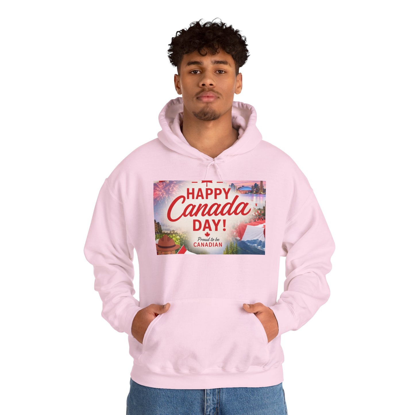 Canada Day Hoodie — "Happy Canada Day! Proud Canadian" Celebration Sweatshirt