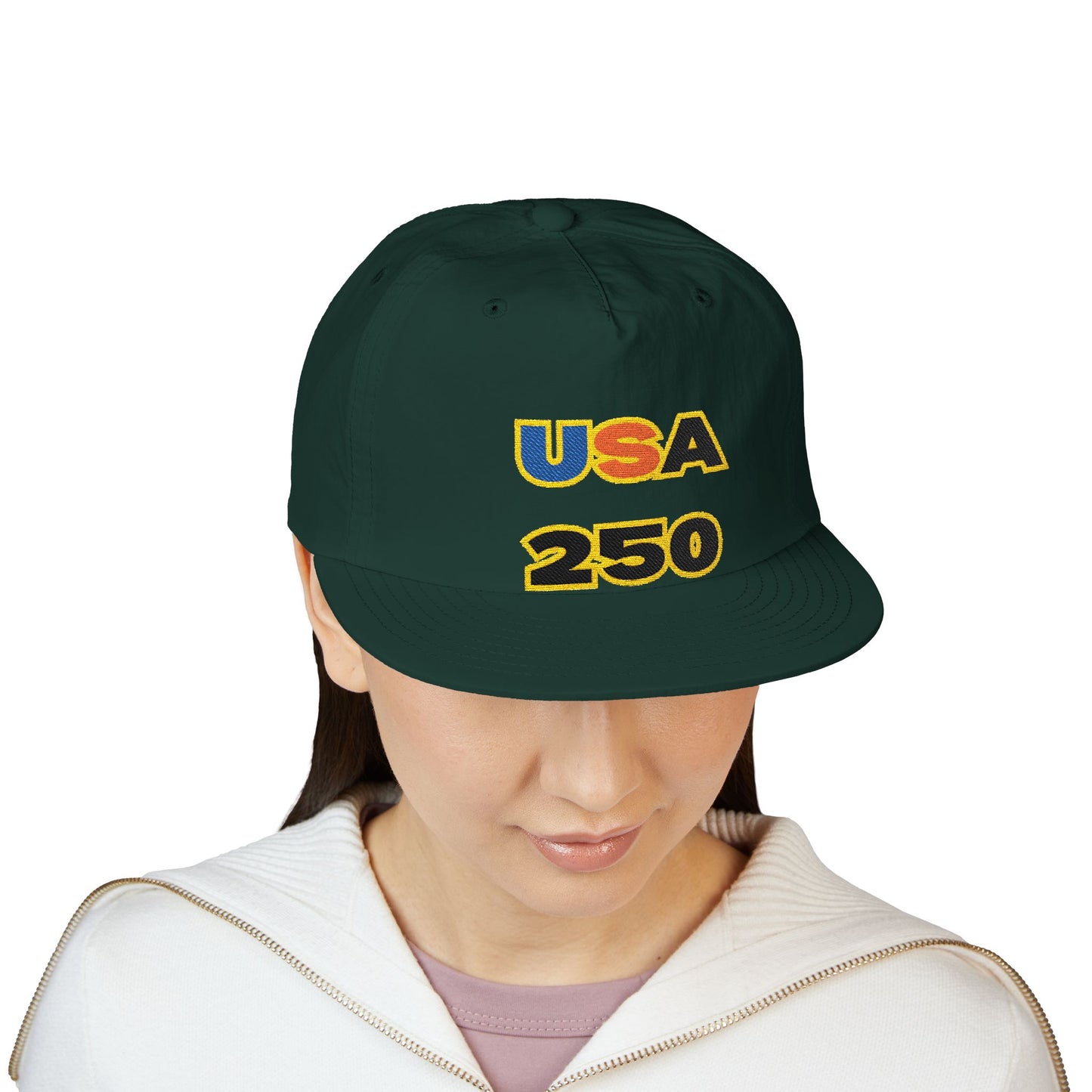 USA 250 Surf Cap | Embroidered Trucker Hat, White Snapback