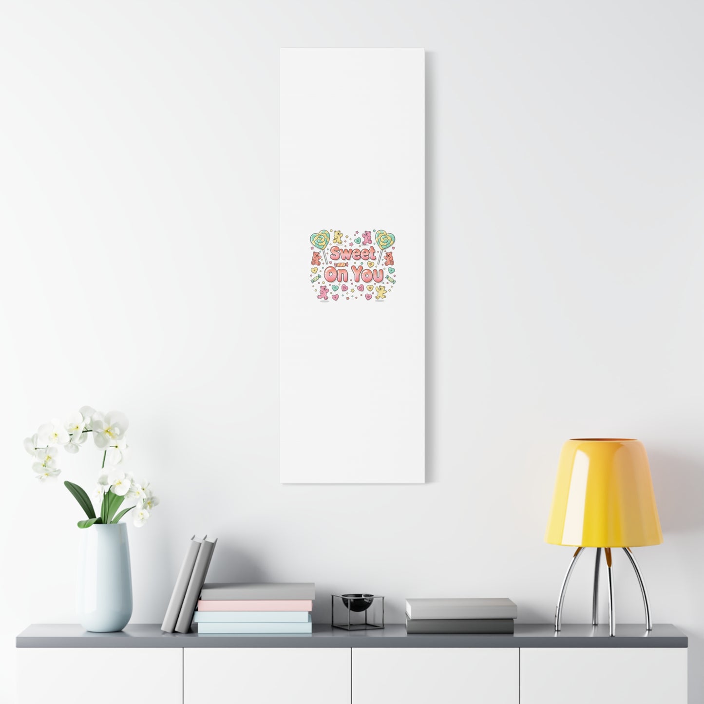 Sweet On You Canvas | Valentine Candycore heart candy pattern, pastel snackcore art