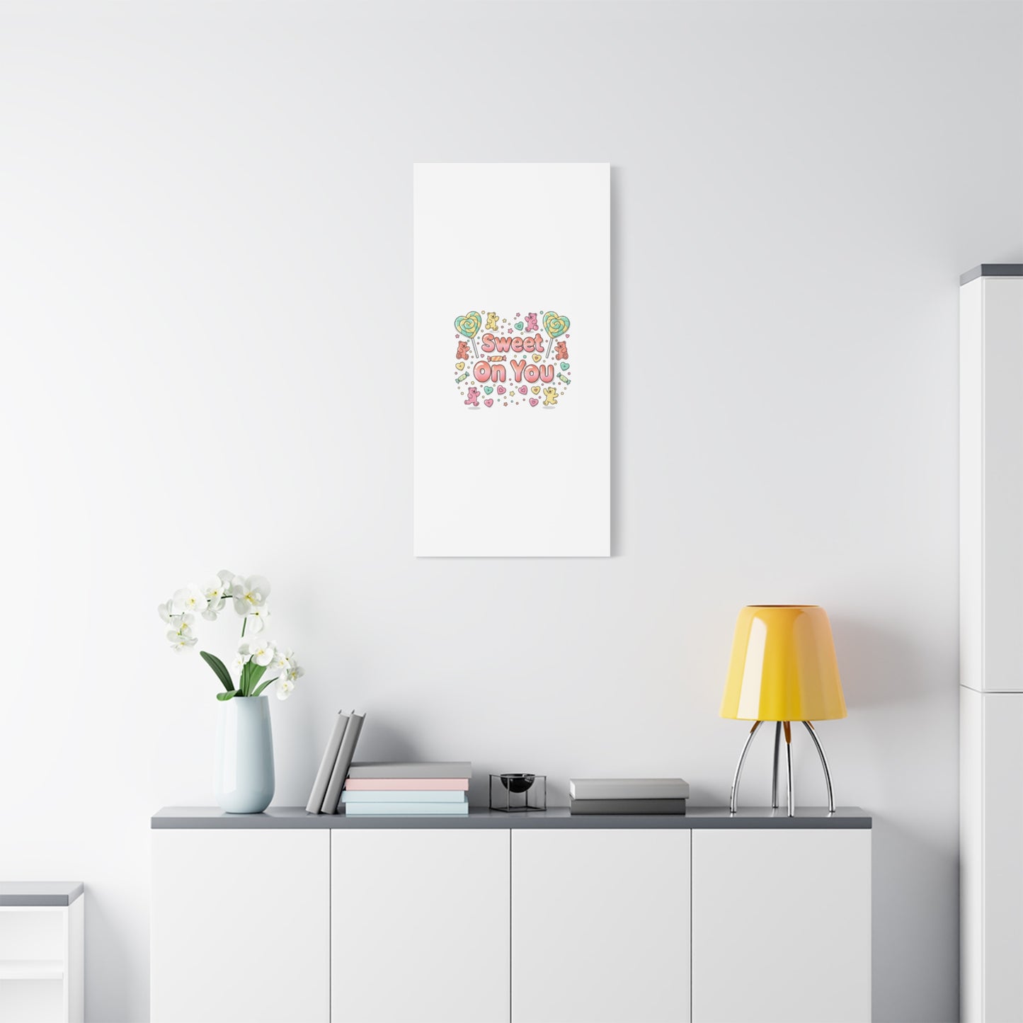 Sweet On You Canvas | Valentine Candycore heart candy pattern, pastel snackcore art