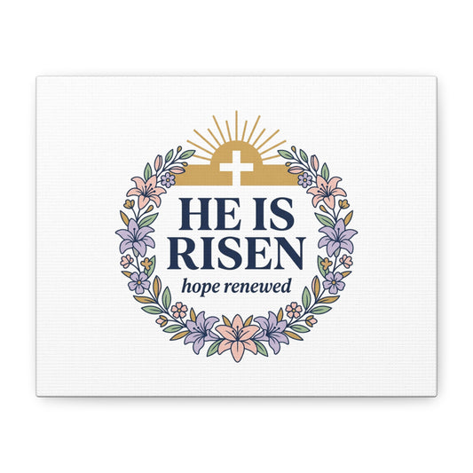 He Is Risen Canvas | Christian Easter Wall Art, Resurrection Scripture