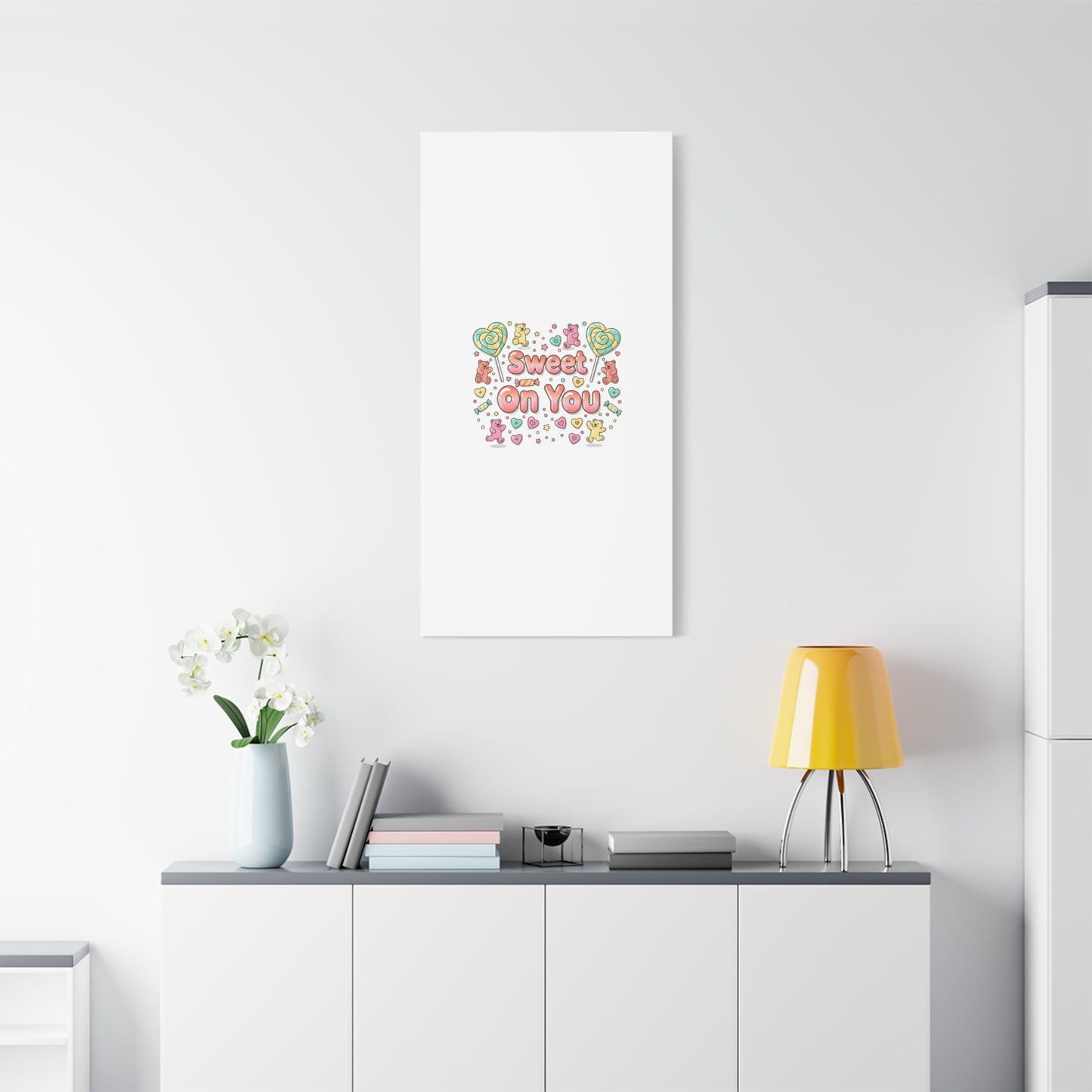 Sweet On You Canvas | Valentine Candycore heart candy pattern, pastel snackcore art